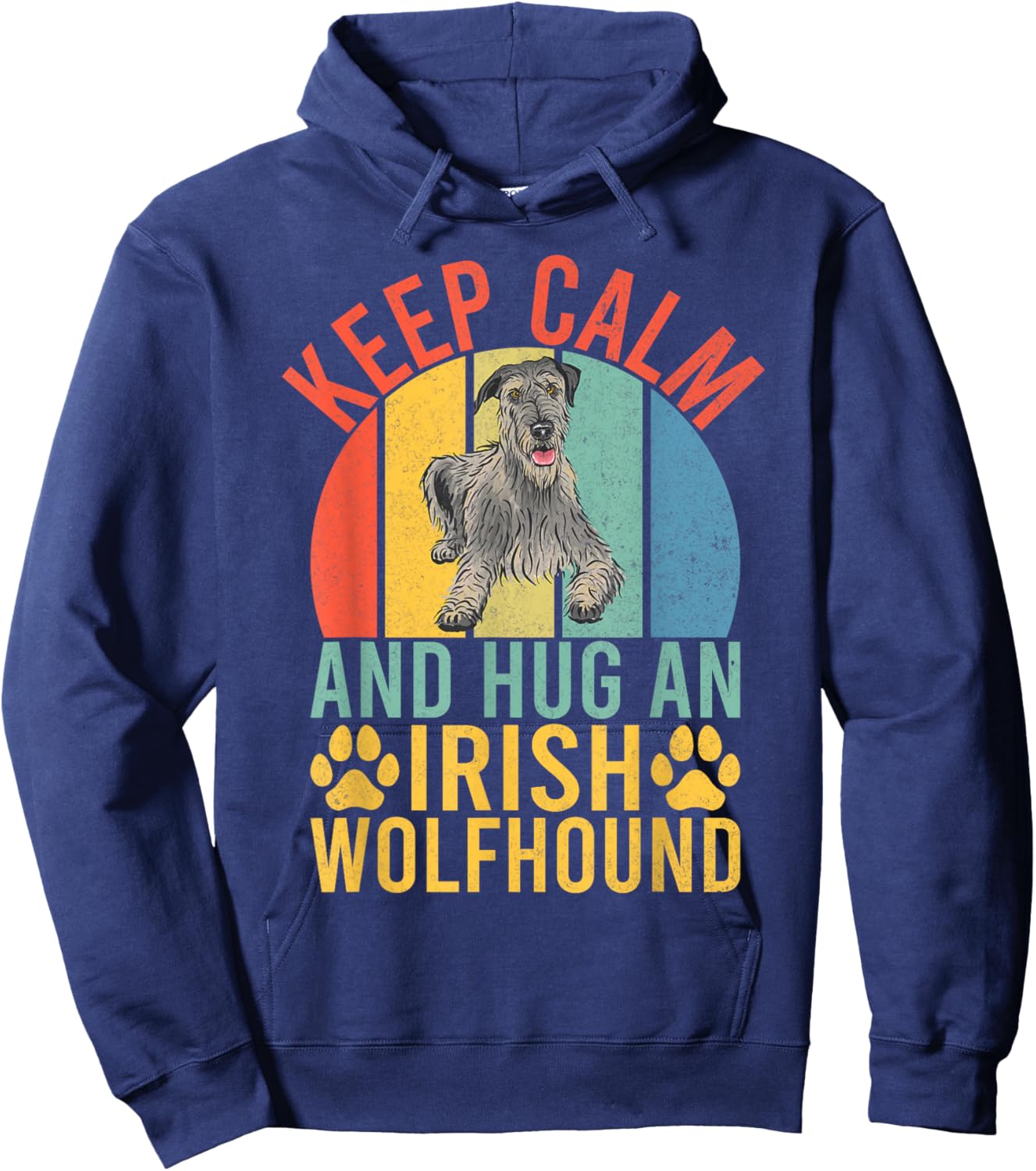 Keep Calm and Hug an Irish Wolfhound Hoodie - Hoodie | Navy