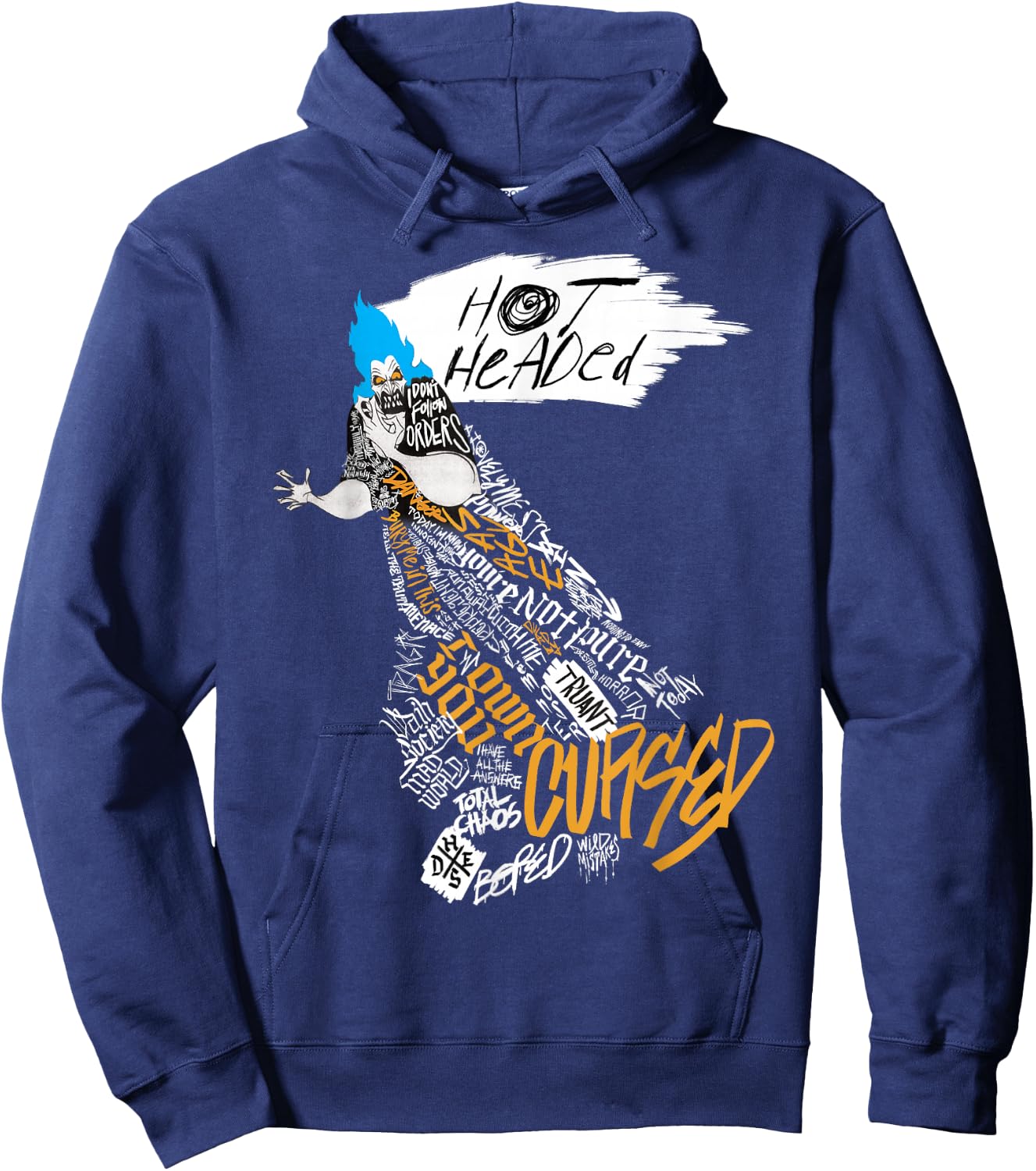 Disney Villains Hades Hot Headed Word Fill Graphic Hoodie - Hoodie | Navy