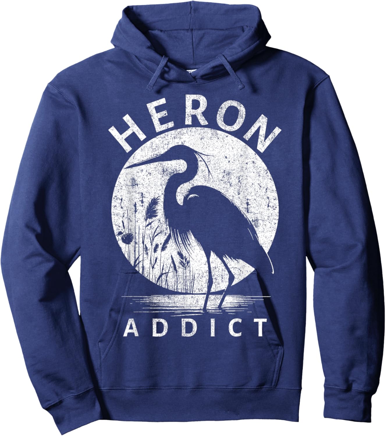 Heron Addict Blue Heron Birding Hoodie - Hoodie | Navy