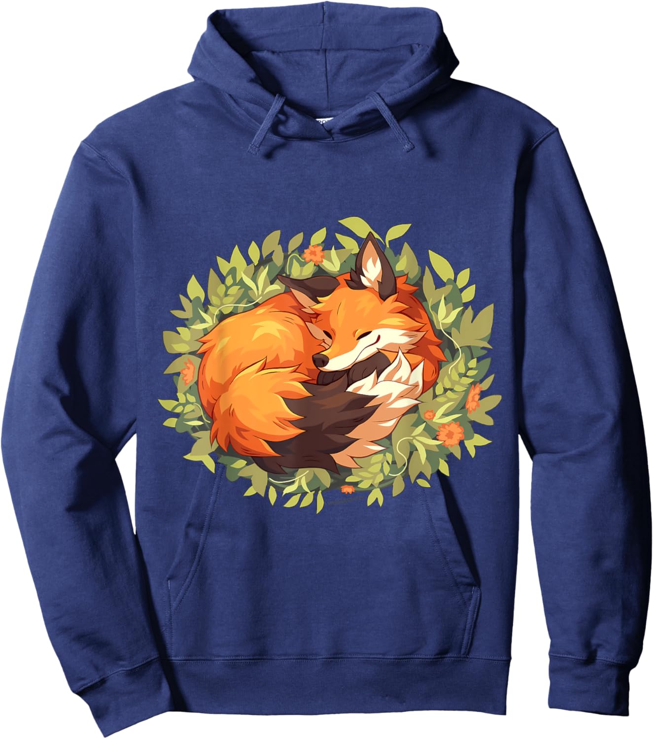 Fox Sleeping Animal Wildlife Hoodie - Hoodie | Navy