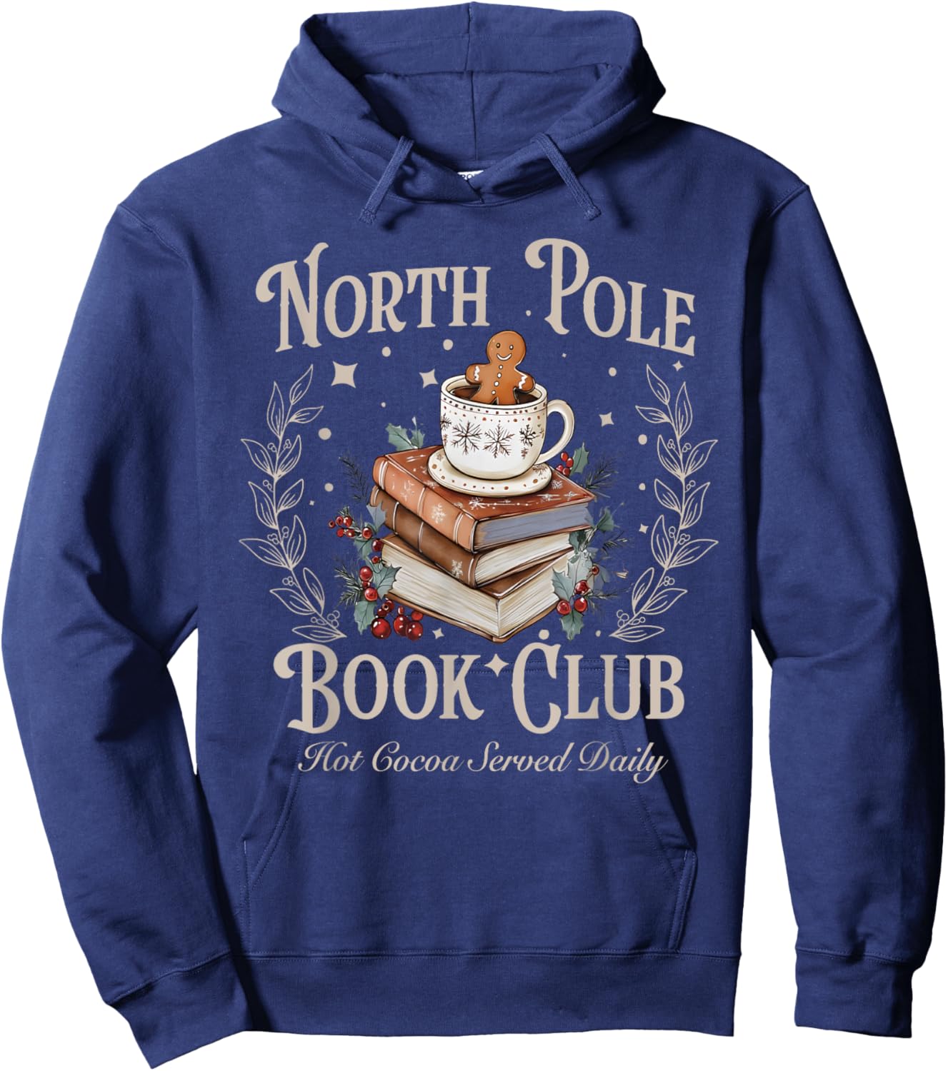 All Booked for Christmas Coquette Xmas Book Club Book Lovers Hoodie - Hoodie | Navy