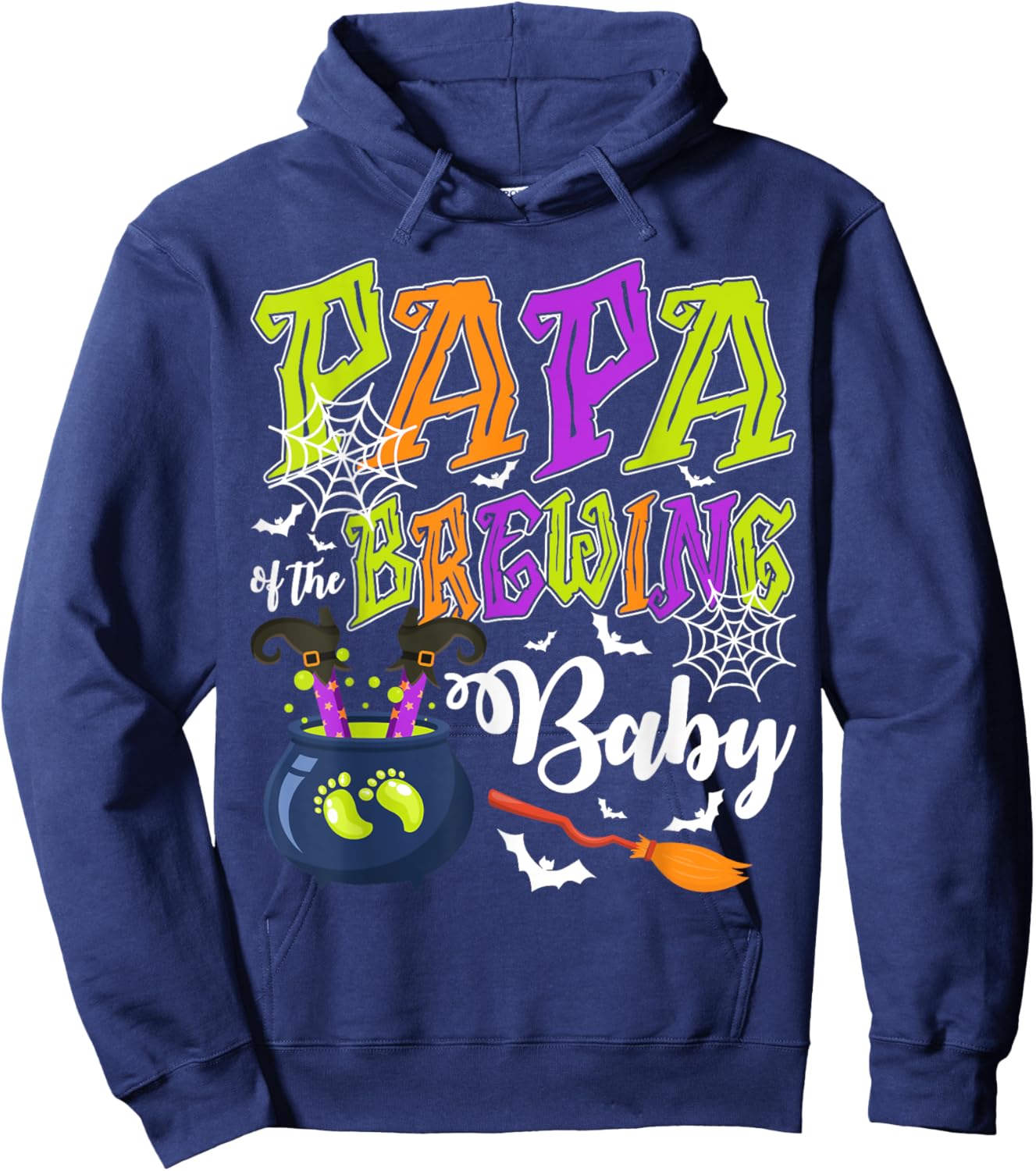 Papa of Brewing Baby Matching Family Halloween Baby Shower Hoodie - Hoodie | Navy