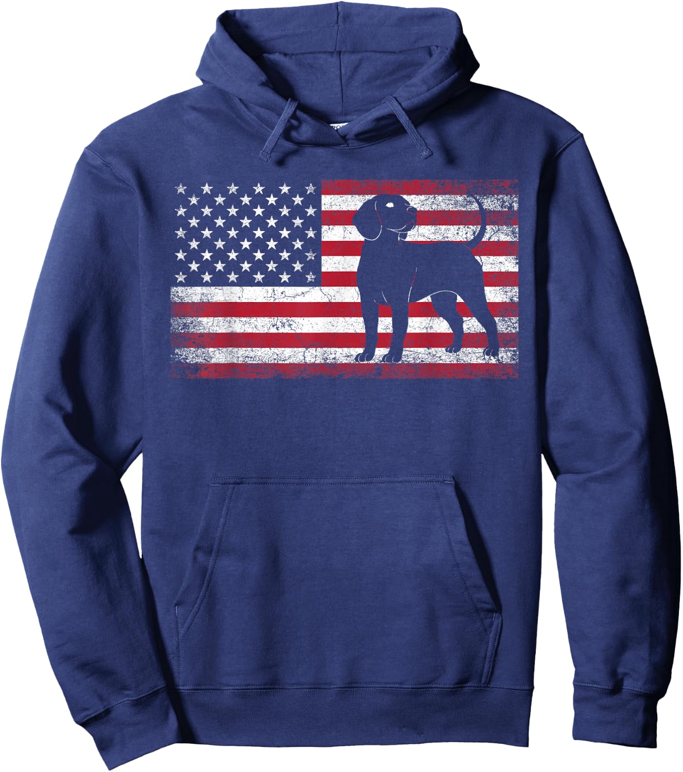 Beagle Dog 4th of July American Flag USA America Patriotic Hoodie - Hoodie | Navy