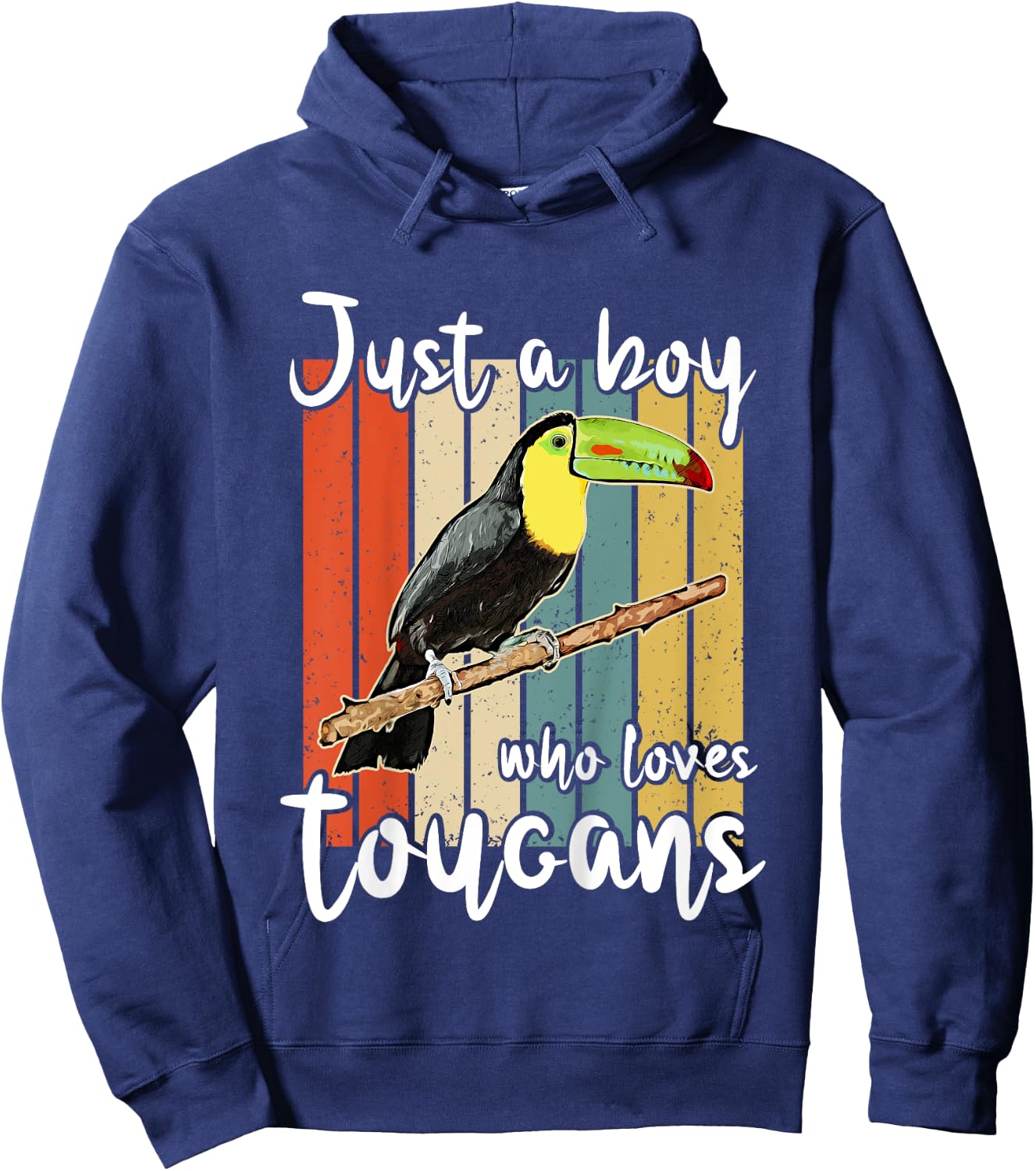Kids Just A Boy Who Loves Toucans Retro Toucan Hoodie - Hoodie | Navy