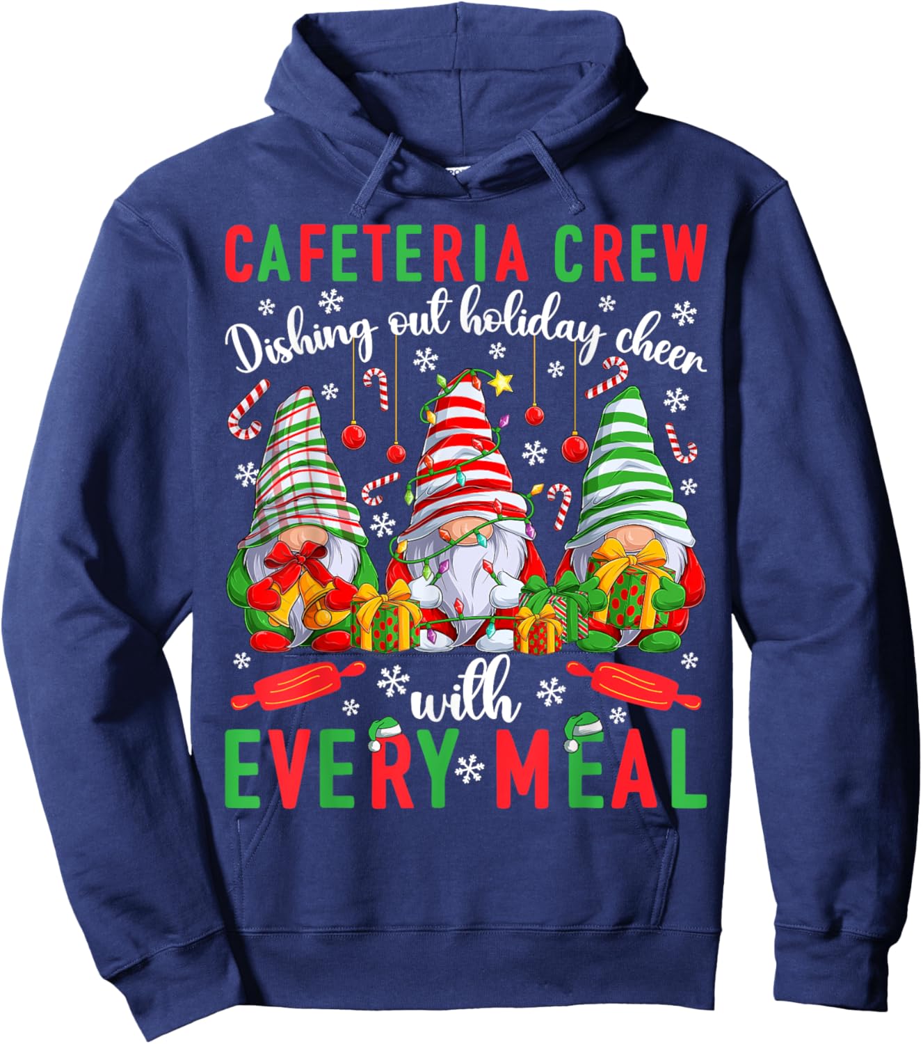 Cafeteria Crew Christmas Lunch Lady Squad Xmas Party Hoodie - Hoodie | Navy