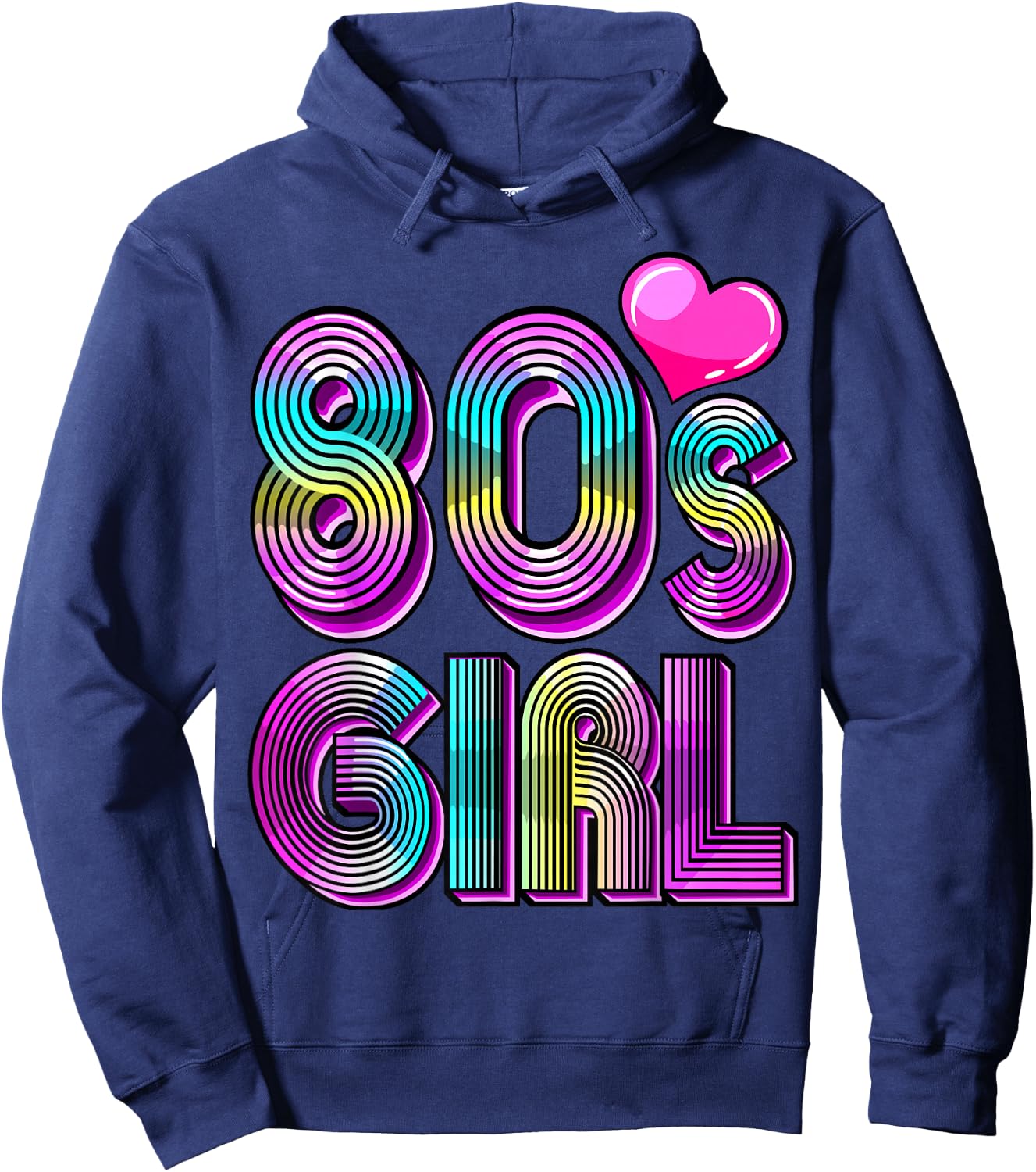 80's Girl Birthday Party Costume Retro Vintage Gift Women Hoodie - Hoodie | Navy