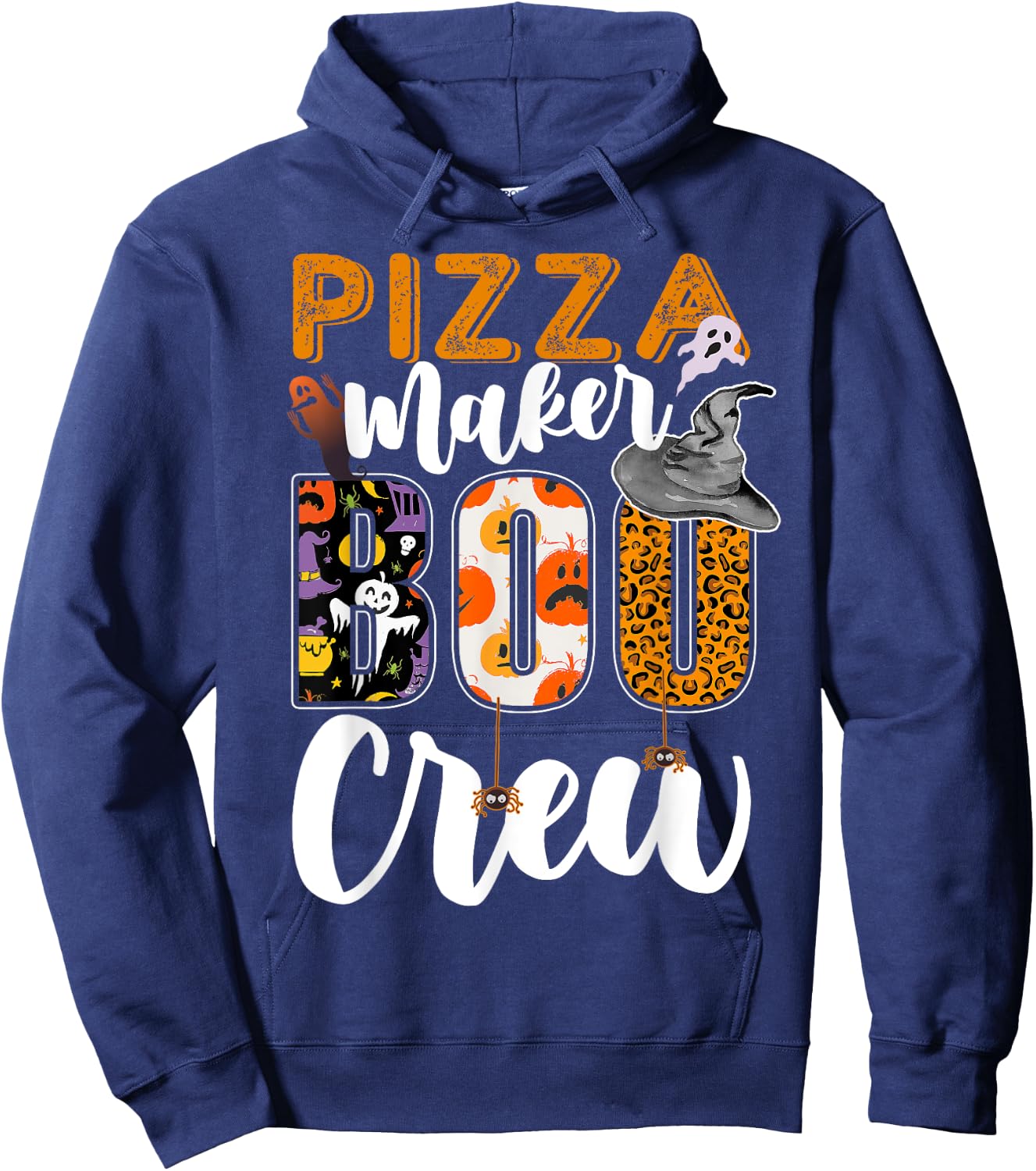 Pizza Maker Boo Crew Halloween Matching Cook Hoodie - Hoodie | Navy