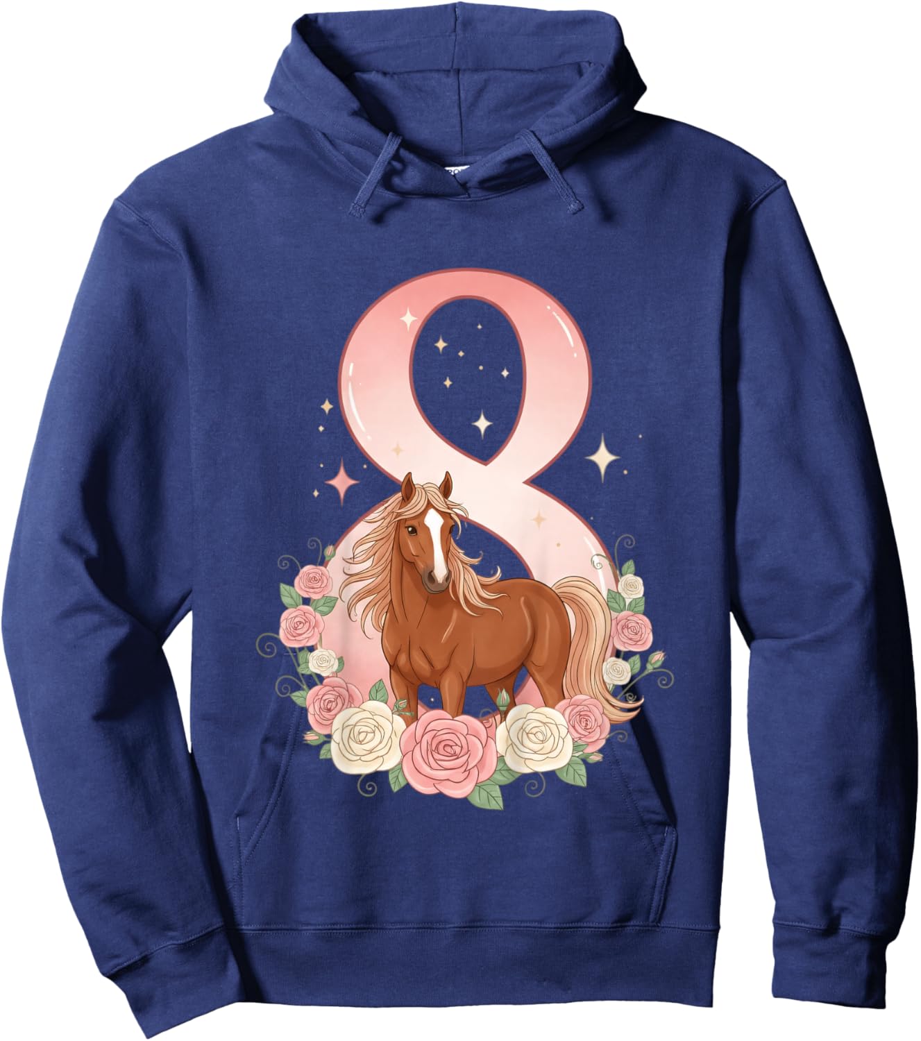 8e Anniversaire, Fille, Cheval, Poney | 8 Ans Anniversaire de Fille Hoodie - Hoodie | Navy