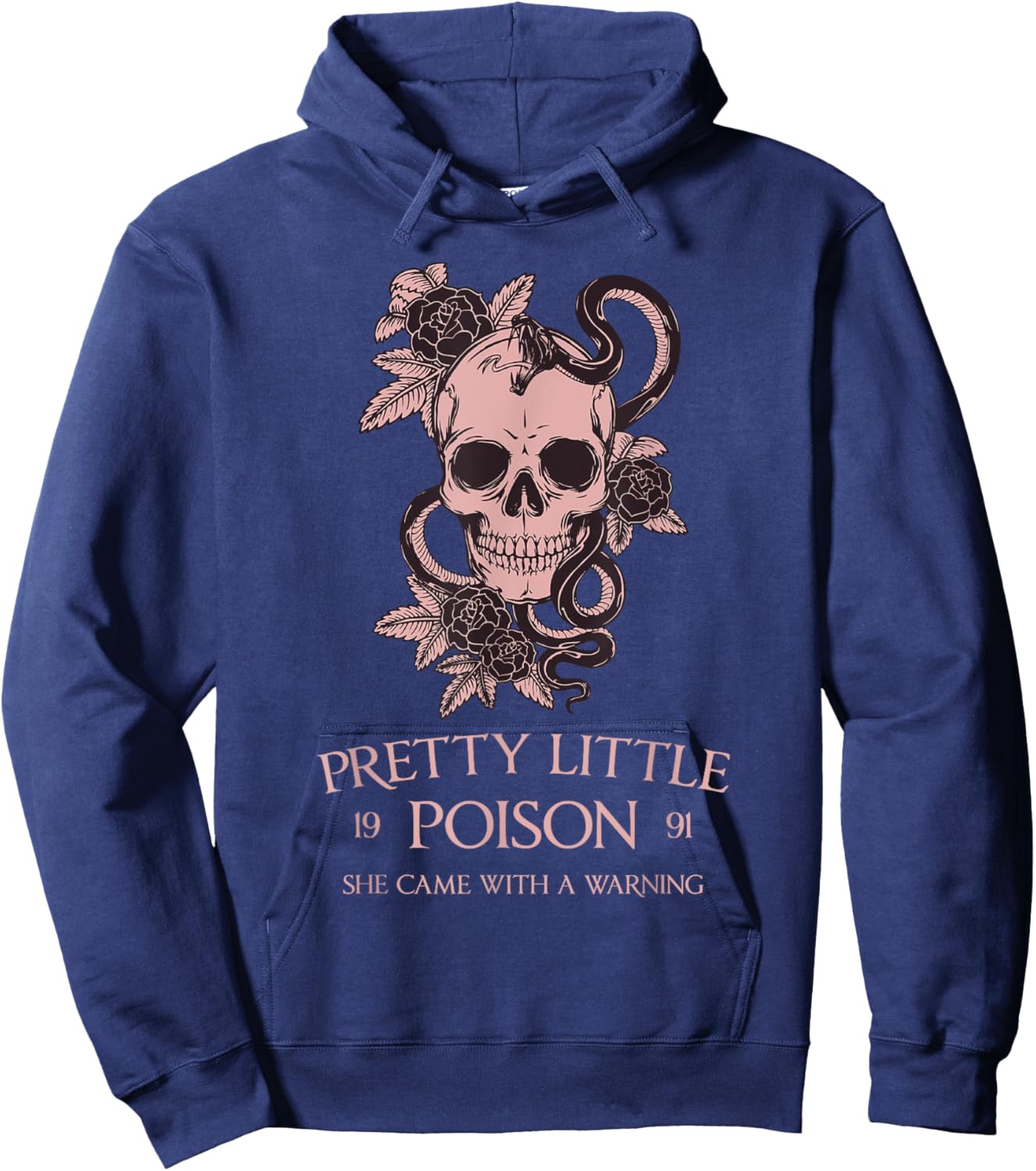PRETTY LITTLE POISON SHE CAME WITH A WARNING Funny design Hoodie - Hoodie | Navy