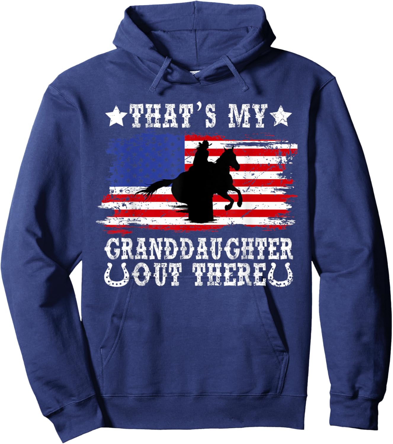 My Granddaughter Barrel Racing Grandma Of A Barrel Racer Hoodie - Hoodie | Navy