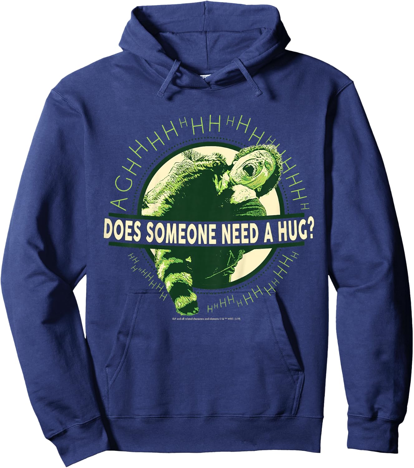 Elf Buddy Hugs Raccoon Text Poster Hoodie - Hoodie | Navy