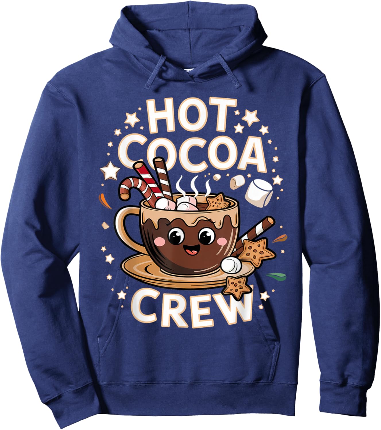 Hot Cocoa Crew Cozy Winter Holiday Team Xmas Matching Hoodie - Hoodie | Navy
