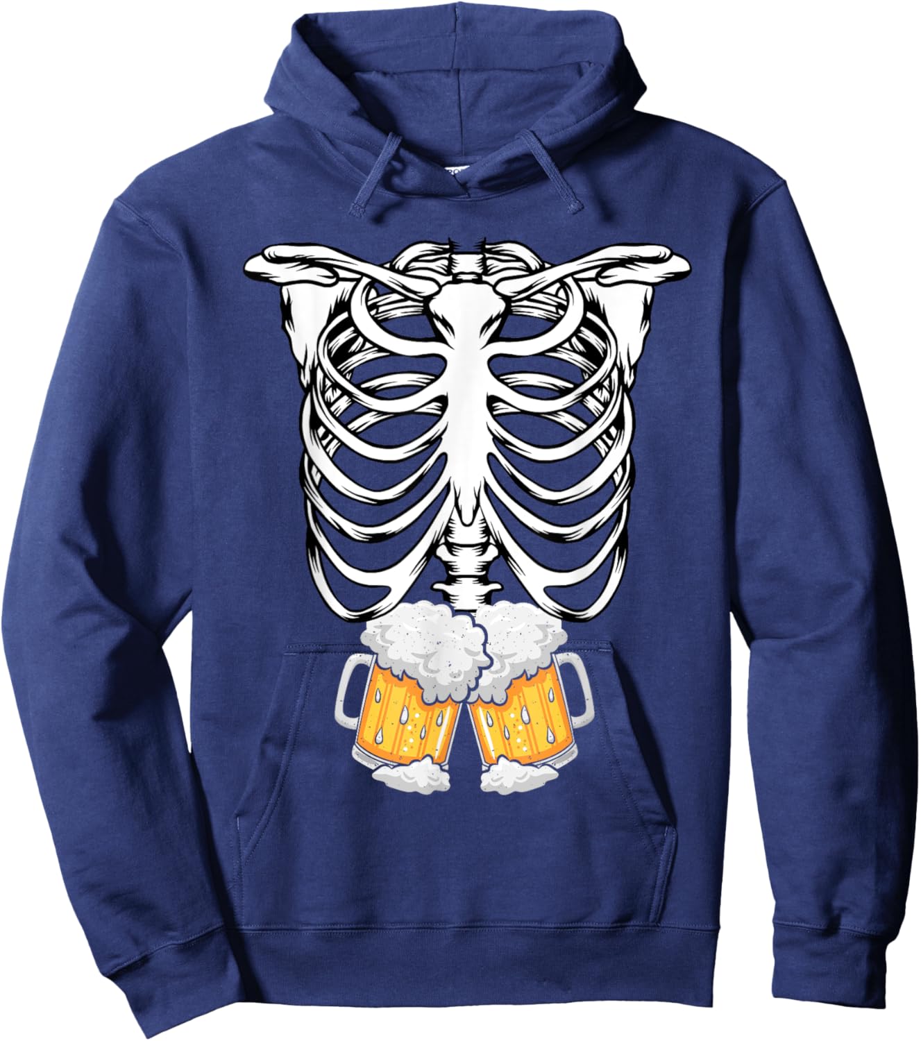 Skeleton Pregnancy Belly Of Beer X-ray Halloween Costume Hoodie - Hoodie | Navy
