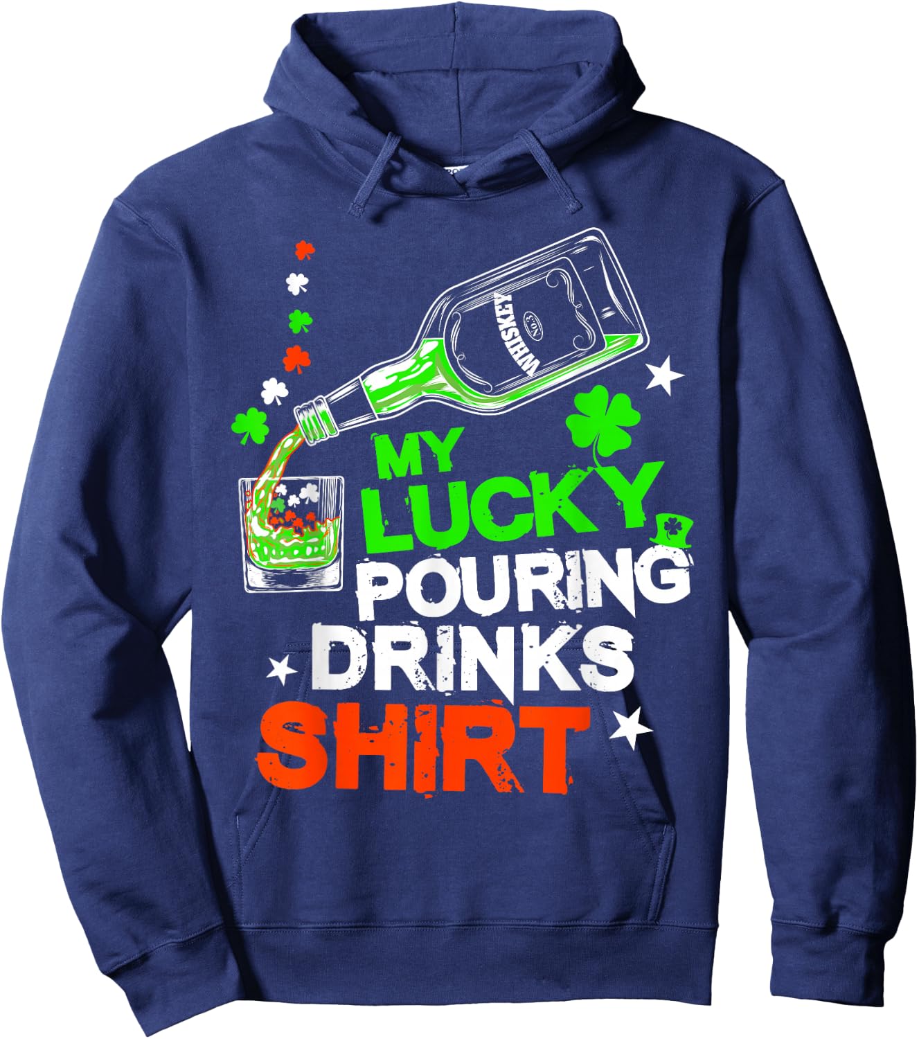St Patricks Bartender Lucky Pouring Drinks Bartending Shirt Hoodie - Hoodie | Navy