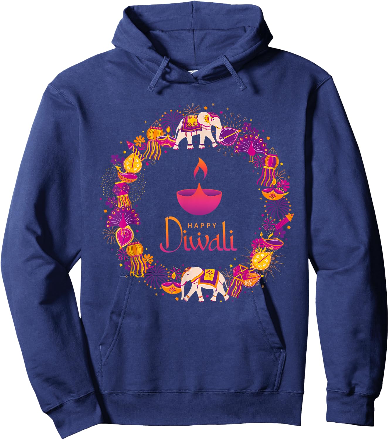 Happy Diwali Festival of Lights Deepavali Hindu Indian Hoodie - Hoodie | Navy