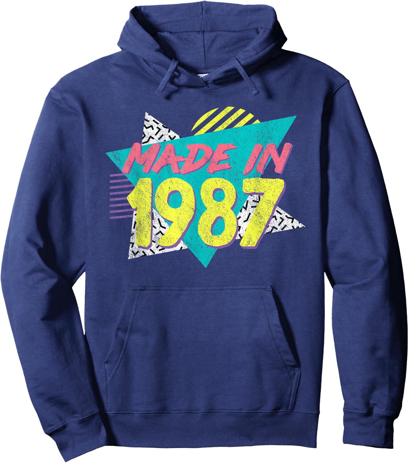 Made in 1987 Retro Vintage 38th Birthday Hoodie - Hoodie | Navy