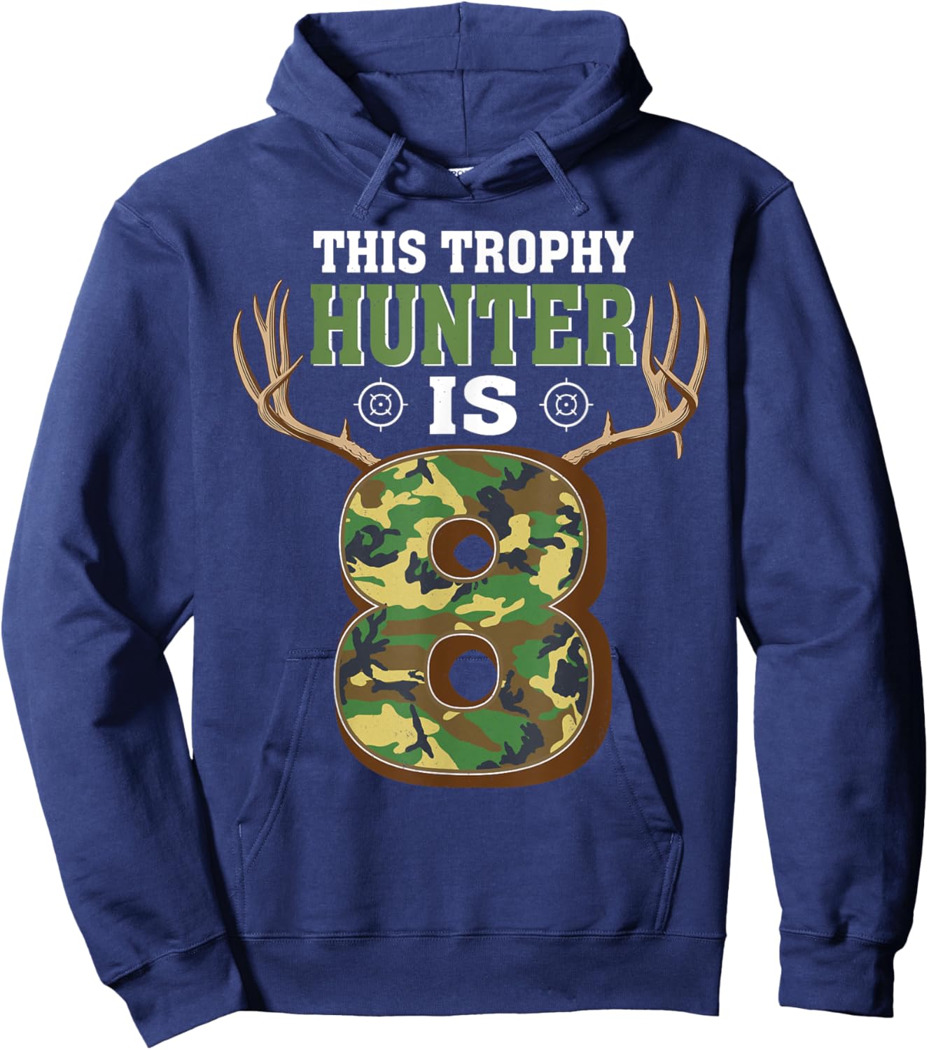 8 Year Old Hunting 8th Birthday Party Deer Hunter Hoodie - Hoodie | Navy