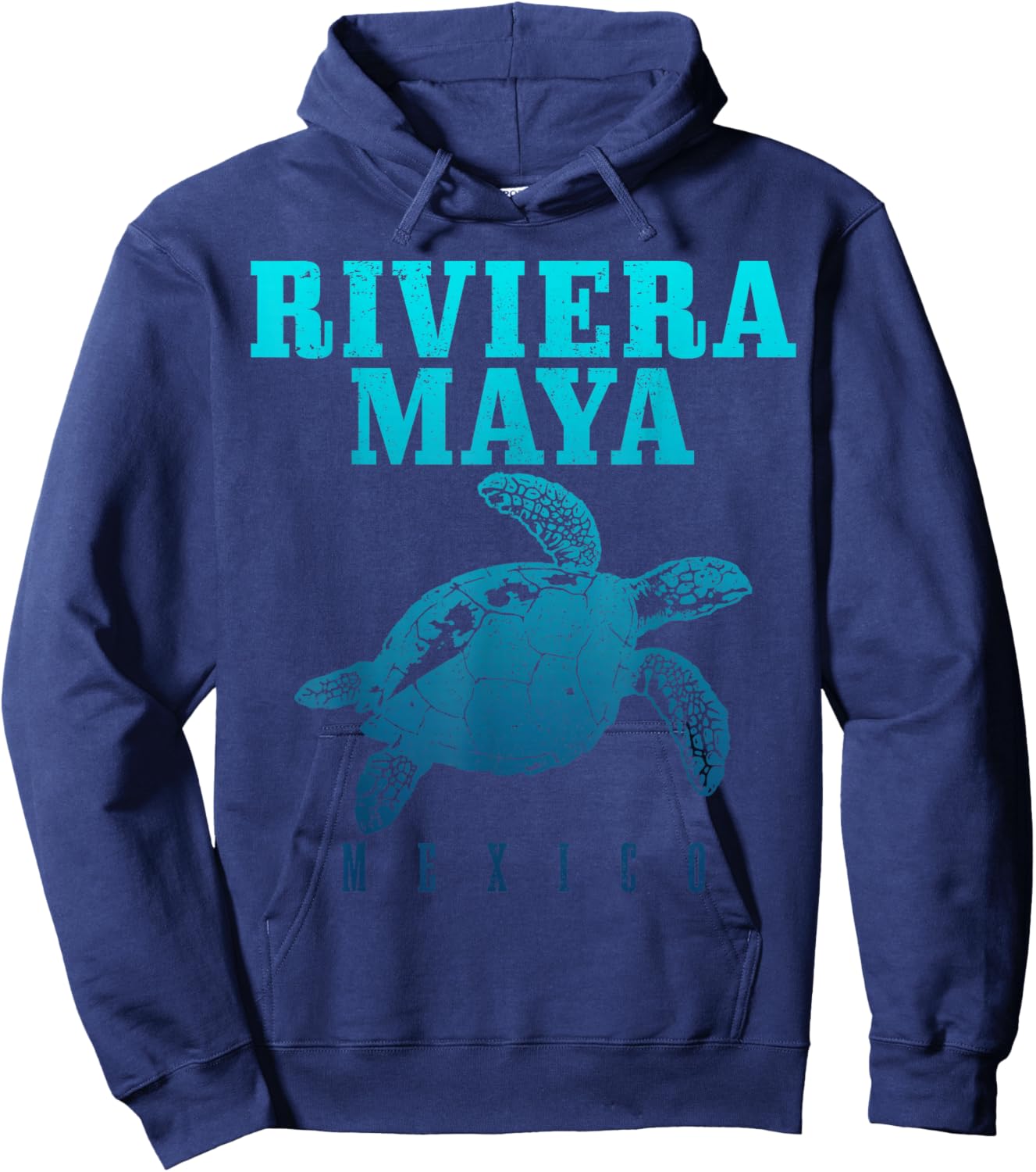 Riviera Maya Mexico Surf Sea Turtle Surfer Scuba Diving Hoodie - Hoodie | Navy