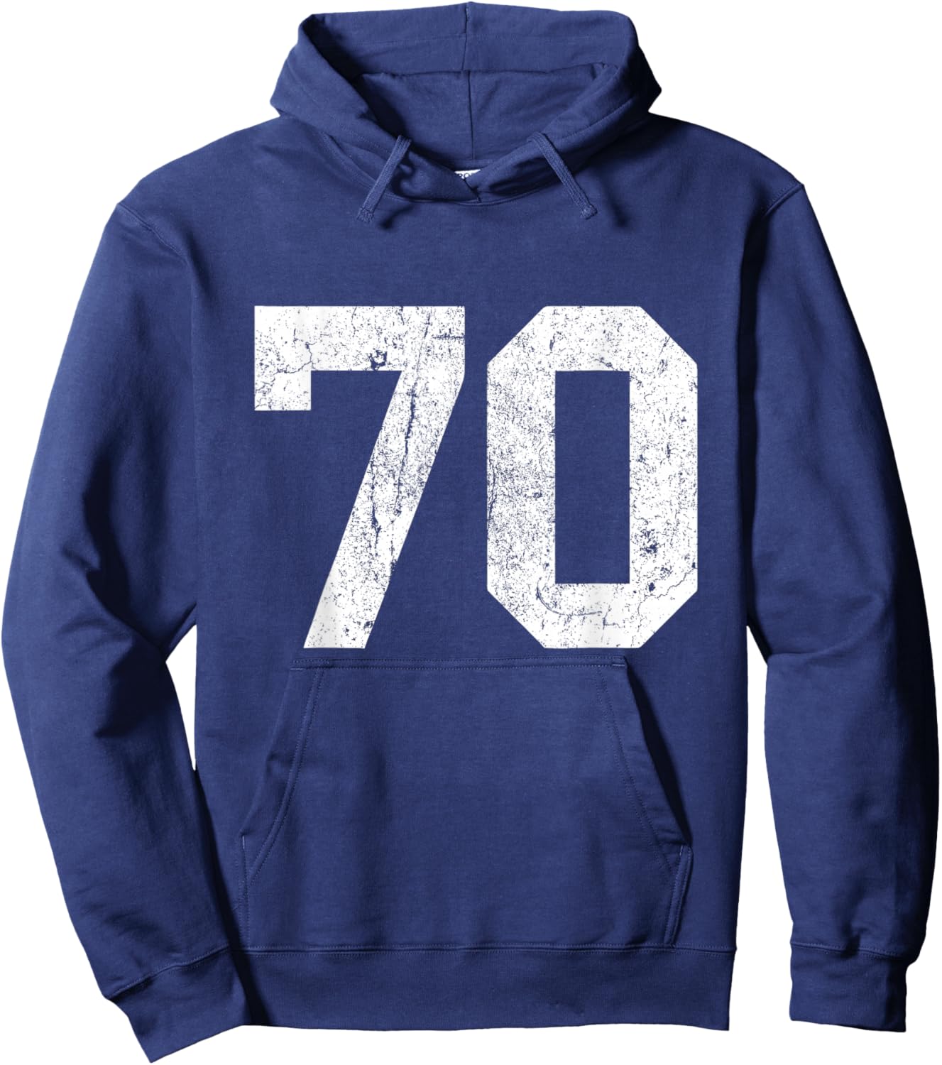 Jersey Uniform Number #70 Athletic Style Sports Graphic Hoodie - Hoodie | Navy