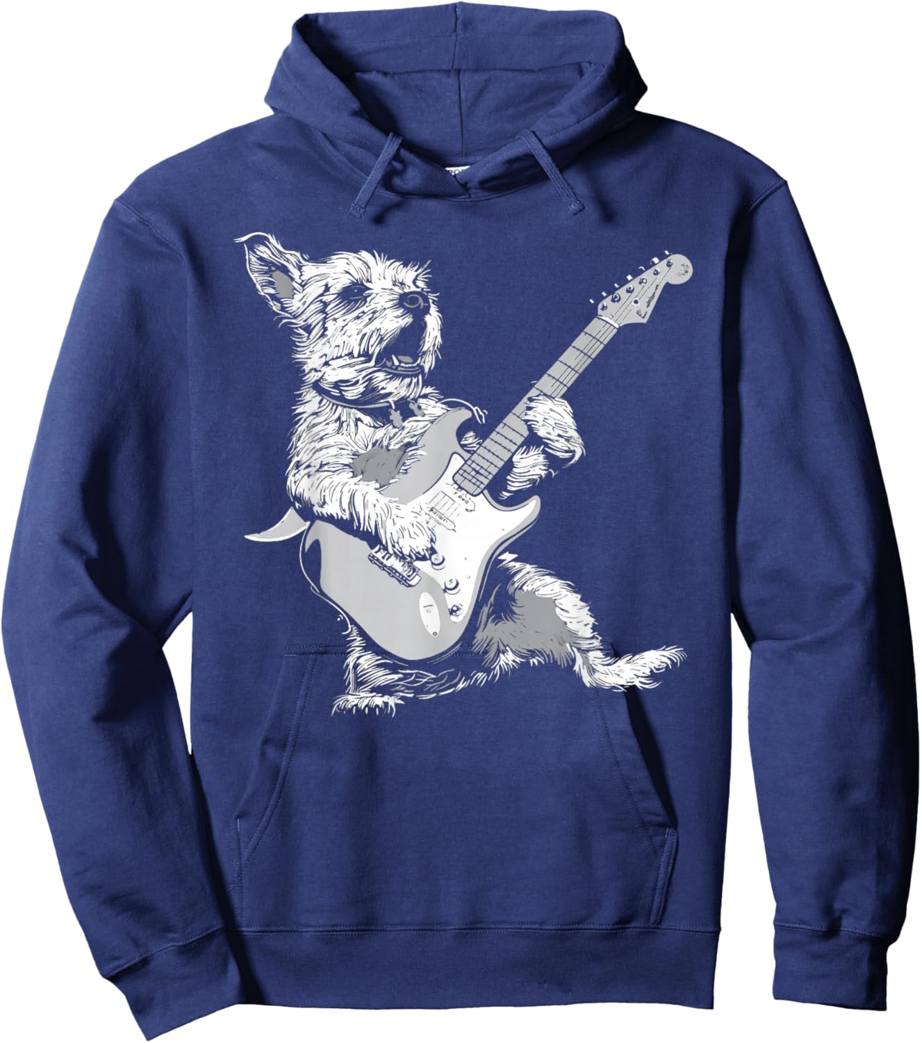 Dog Guitarist Guitar - Border Terrier Dad Mom Hoodie - Hoodie | Navy