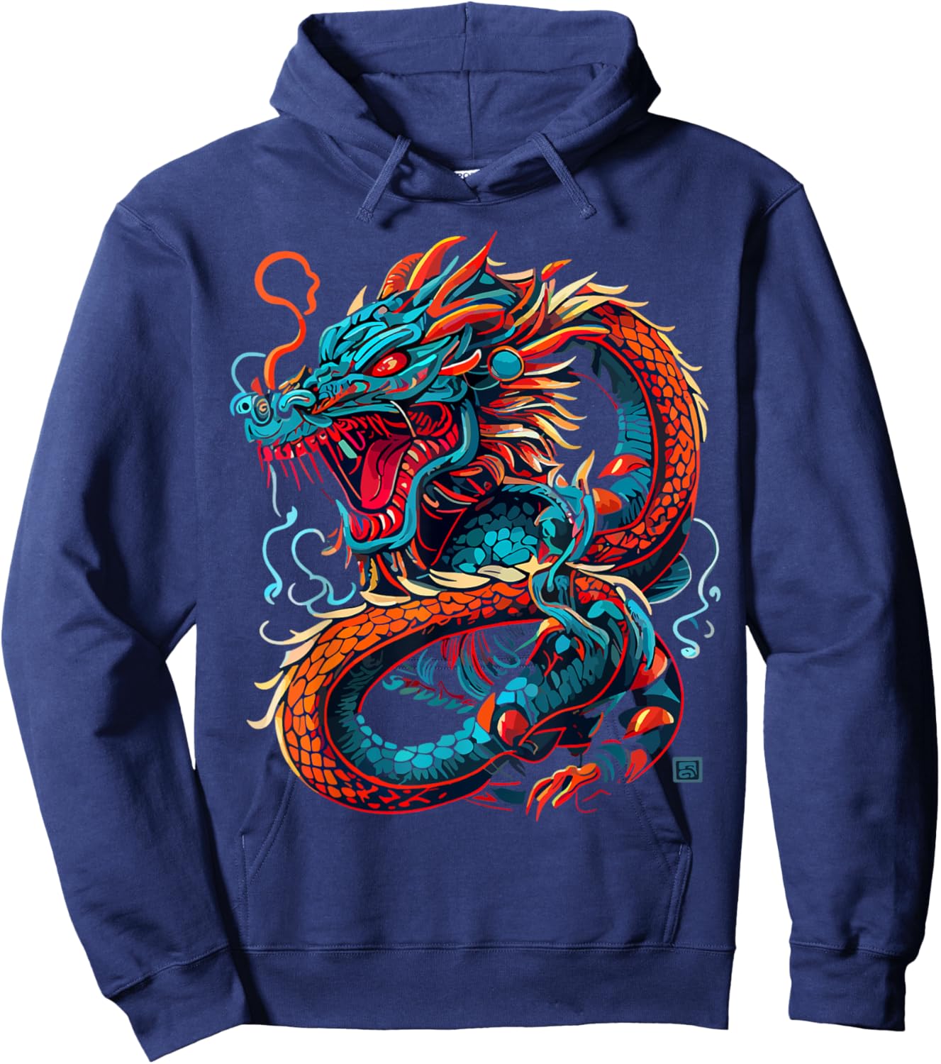 Chinese Dragon Hoodie - Hoodie | Navy