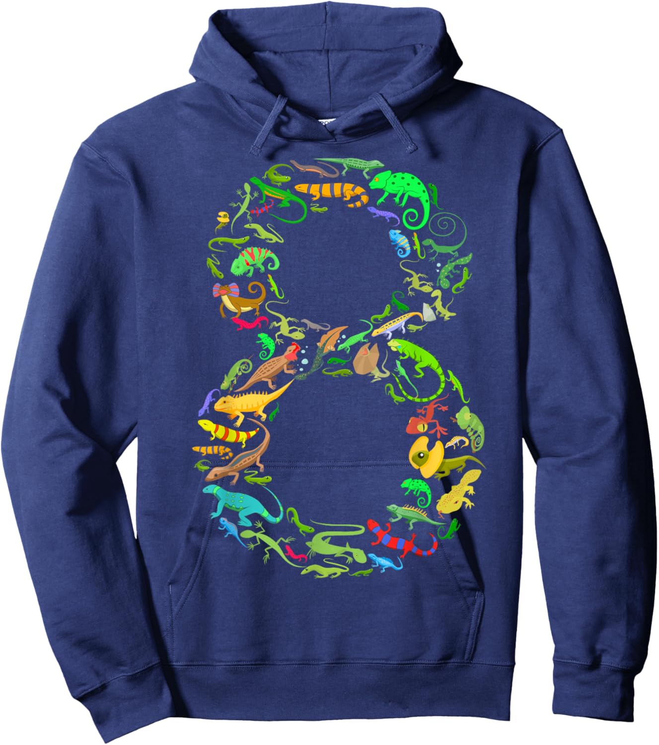 8th Birthday Lizard Reptile Birthday Party 8 Year Old 8 Hoodie - Hoodie | Navy