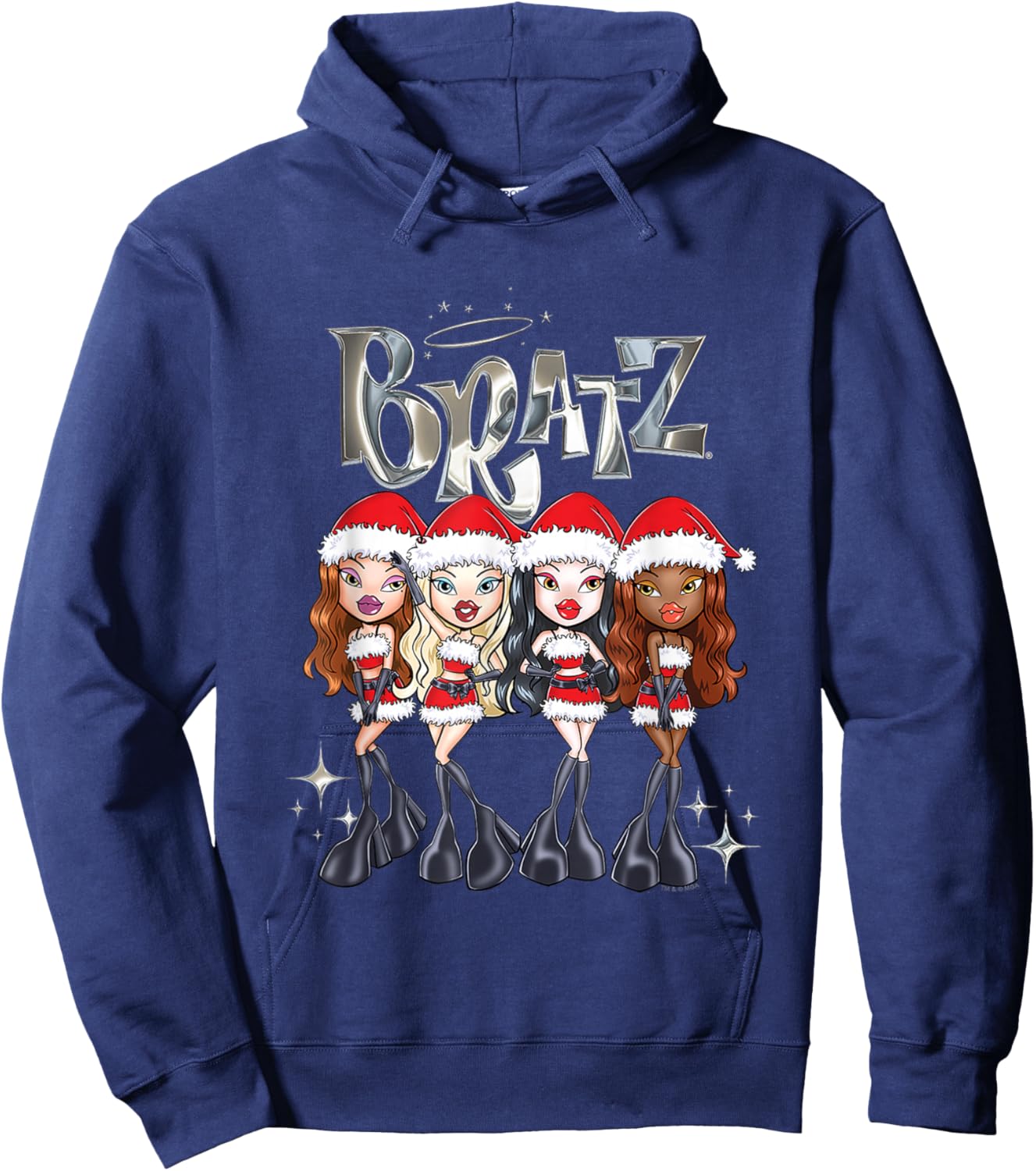 Bratz Christmas Santa's Helpers Outfits Group Shot Hoodie - Hoodie | Navy