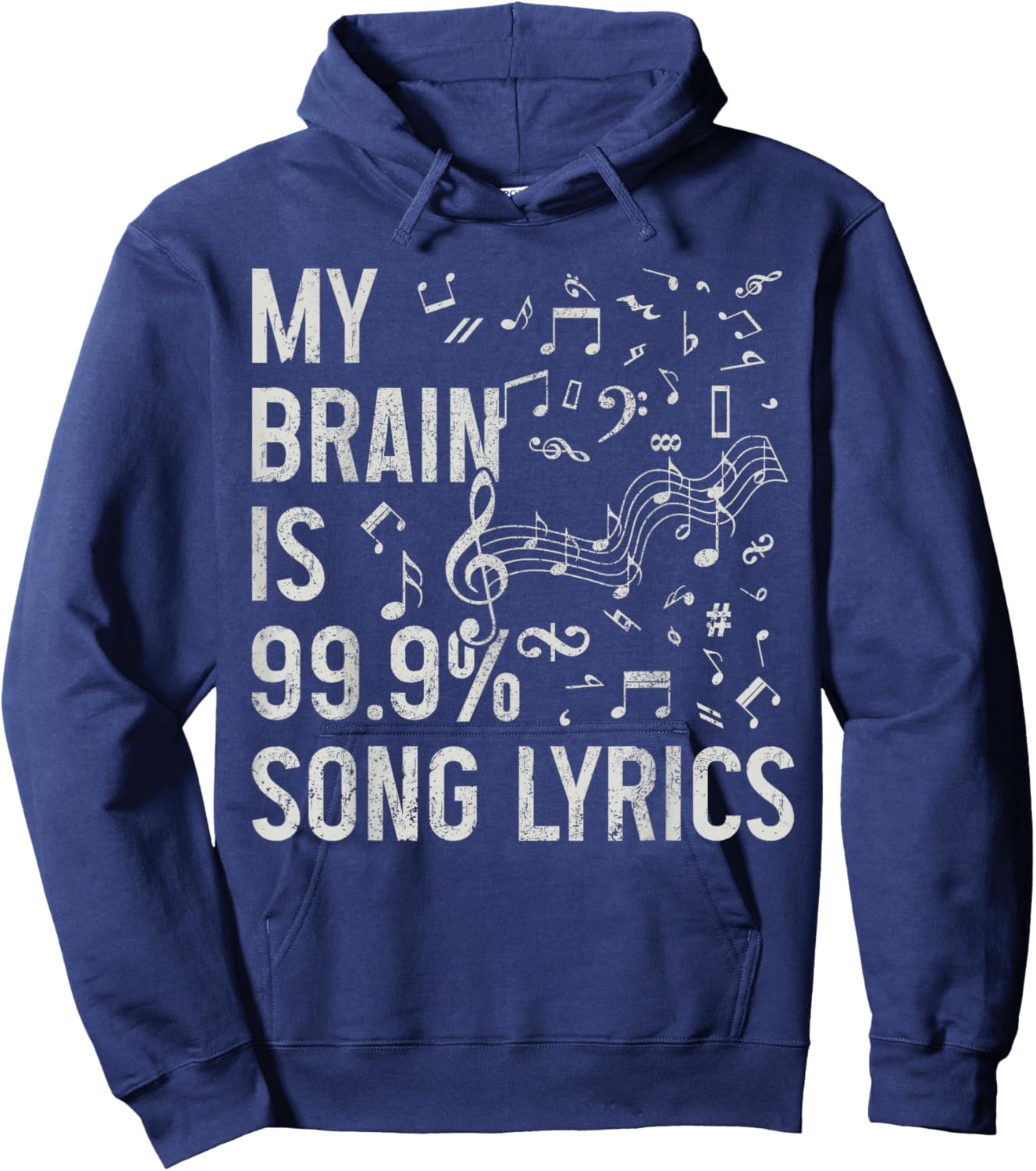 My Brain Is 99% Song Lyrics Singing Vocalist Singer Funny Hoodie - Hoodie | Navy