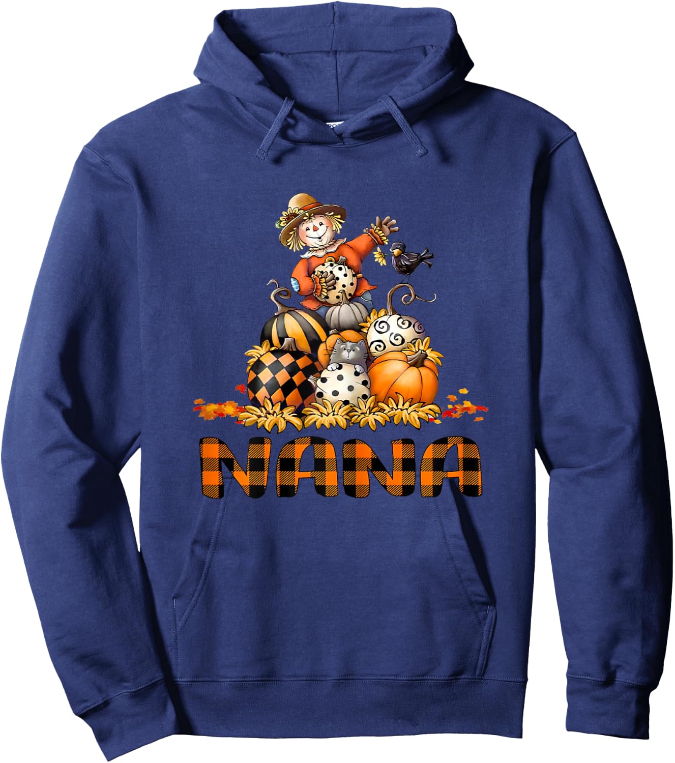 Fall Nana Pumpkin Halloween Hoodie - Hoodie | Navy