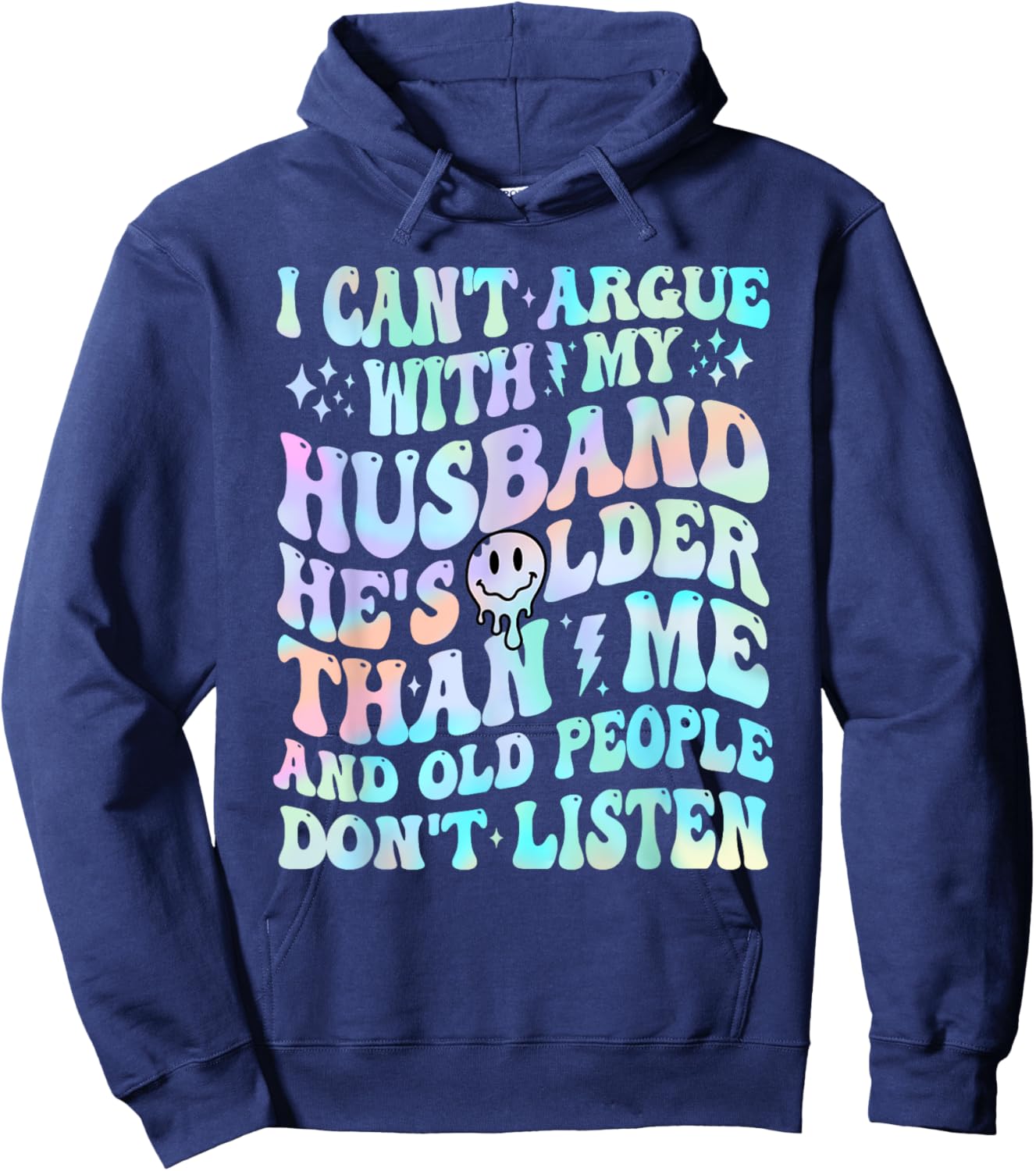 I Can't Argue With My Husband Funny Husband Wife Sarcastic Hoodie - Hoodie | Navy