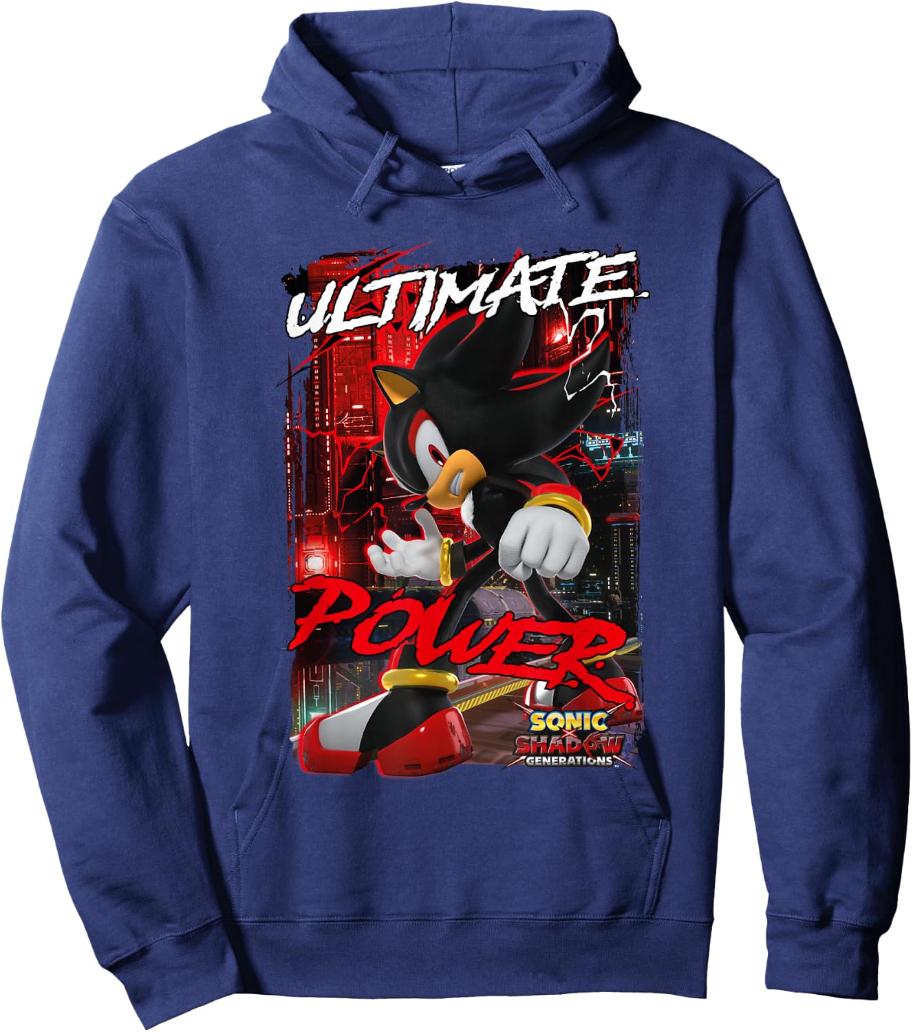 Sonic The Hedgehog Sonic X Shadow Generations Ultimate Power Hoodie - Hoodie | Navy