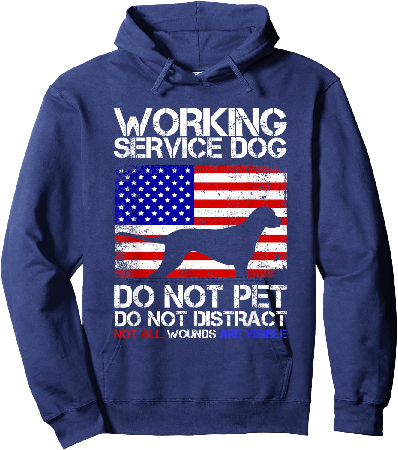 PTSD Veteran Dog Work Service Men Hoodie - Hoodie | Navy