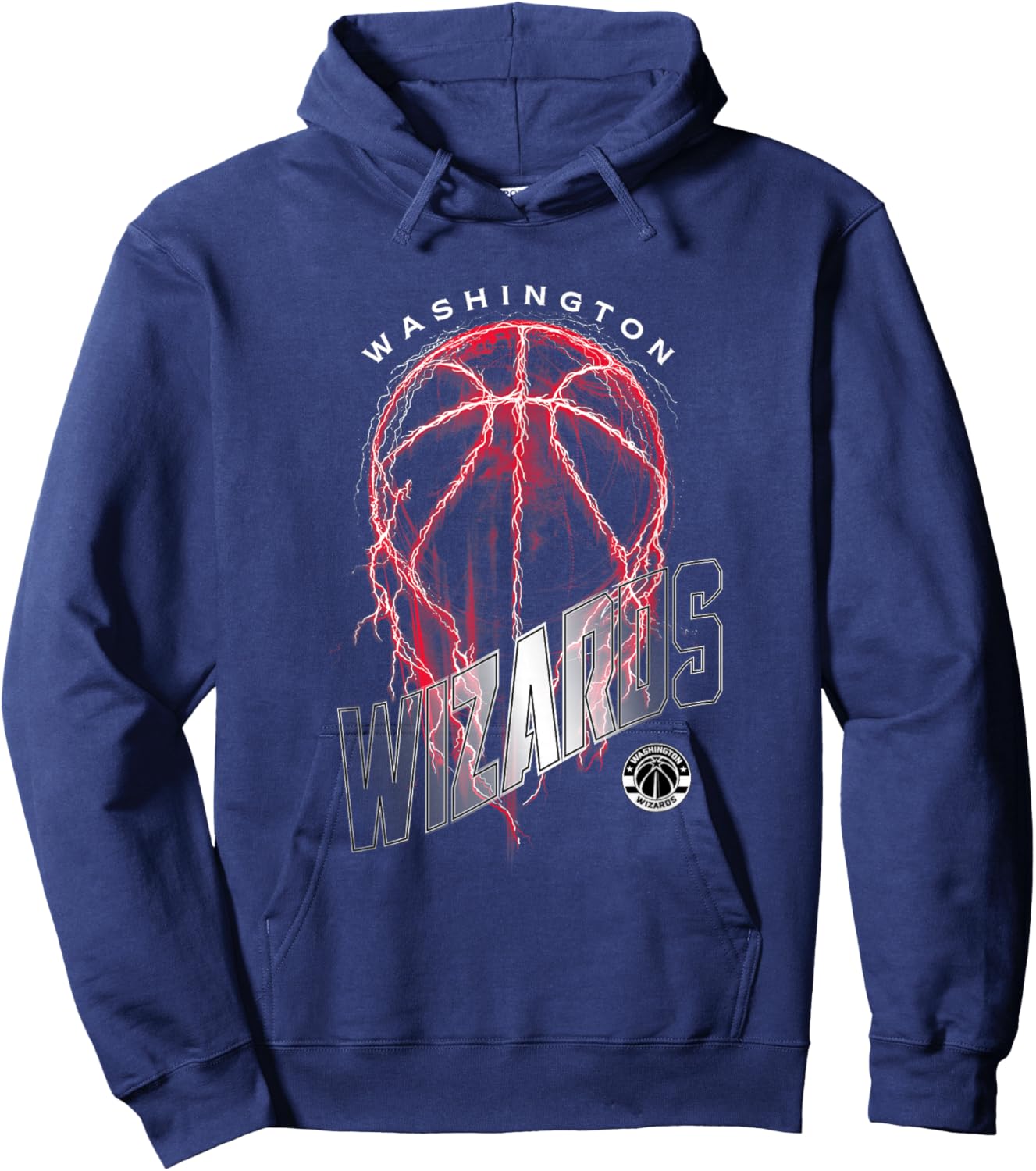 Washington Wizards NBA Lightning Bolt Basketball Logo - Men's Adults Kids Sleeveless Black Small Hoodie - Hoodie | Navy