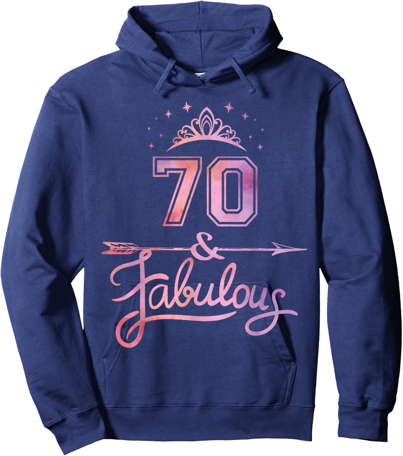 Women 70 Years Old And Fabulous Happy 70th Birthday Hoodie - Hoodie | Navy