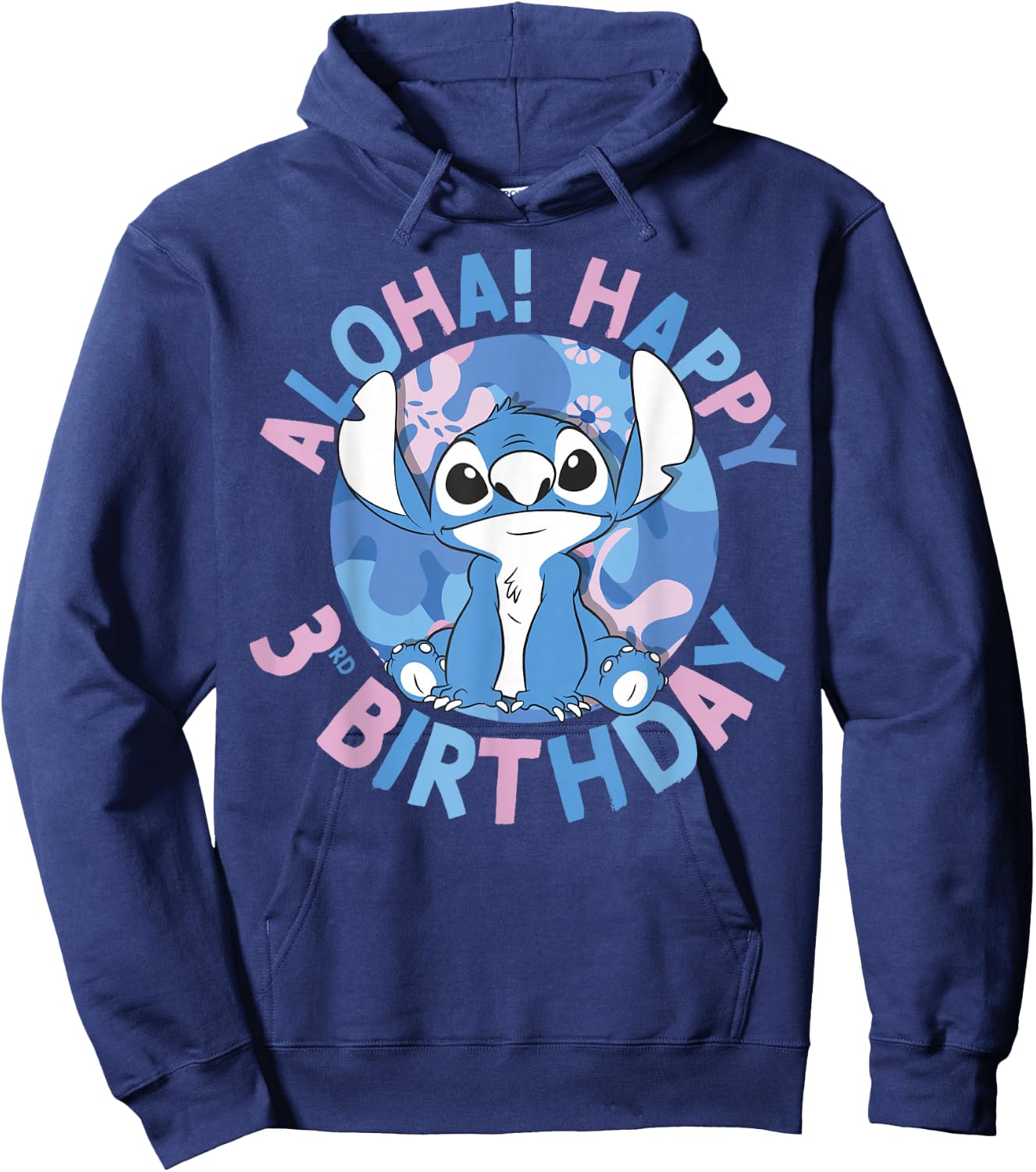 Disney Lilo & Stitch Aloha Happy 3rd Birthday Hoodie - Hoodie | Navy