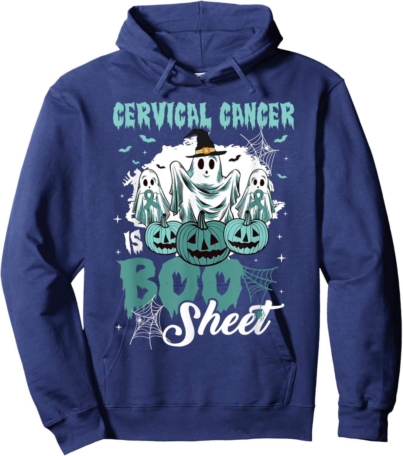 Cervical Cancer Is Boo Sheet Cervical Cancer Warrior Hoodie - Hoodie | Navy