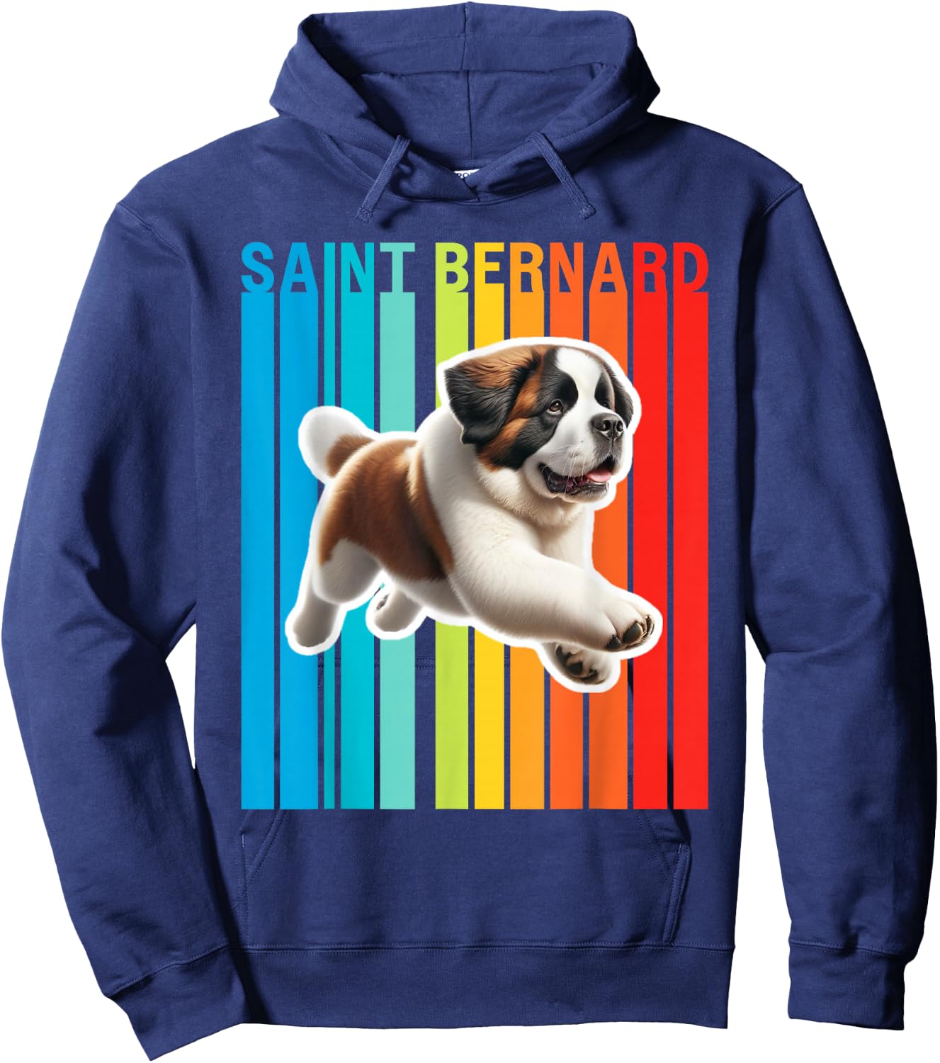 Colorful Saint Bernard Hoodie - Hoodie | Navy