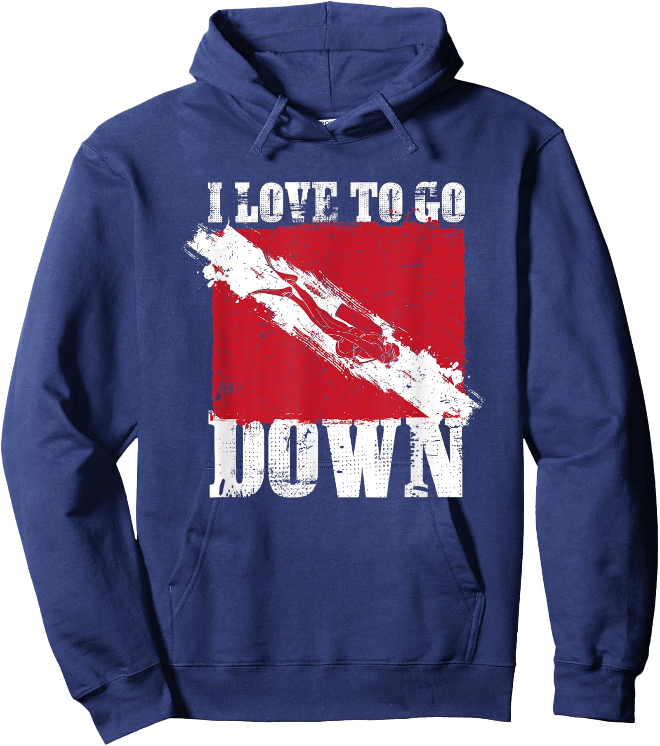 I Love To Go Down Scuba Diver Underwater Sports Ocean Hoodie - Hoodie | Navy
