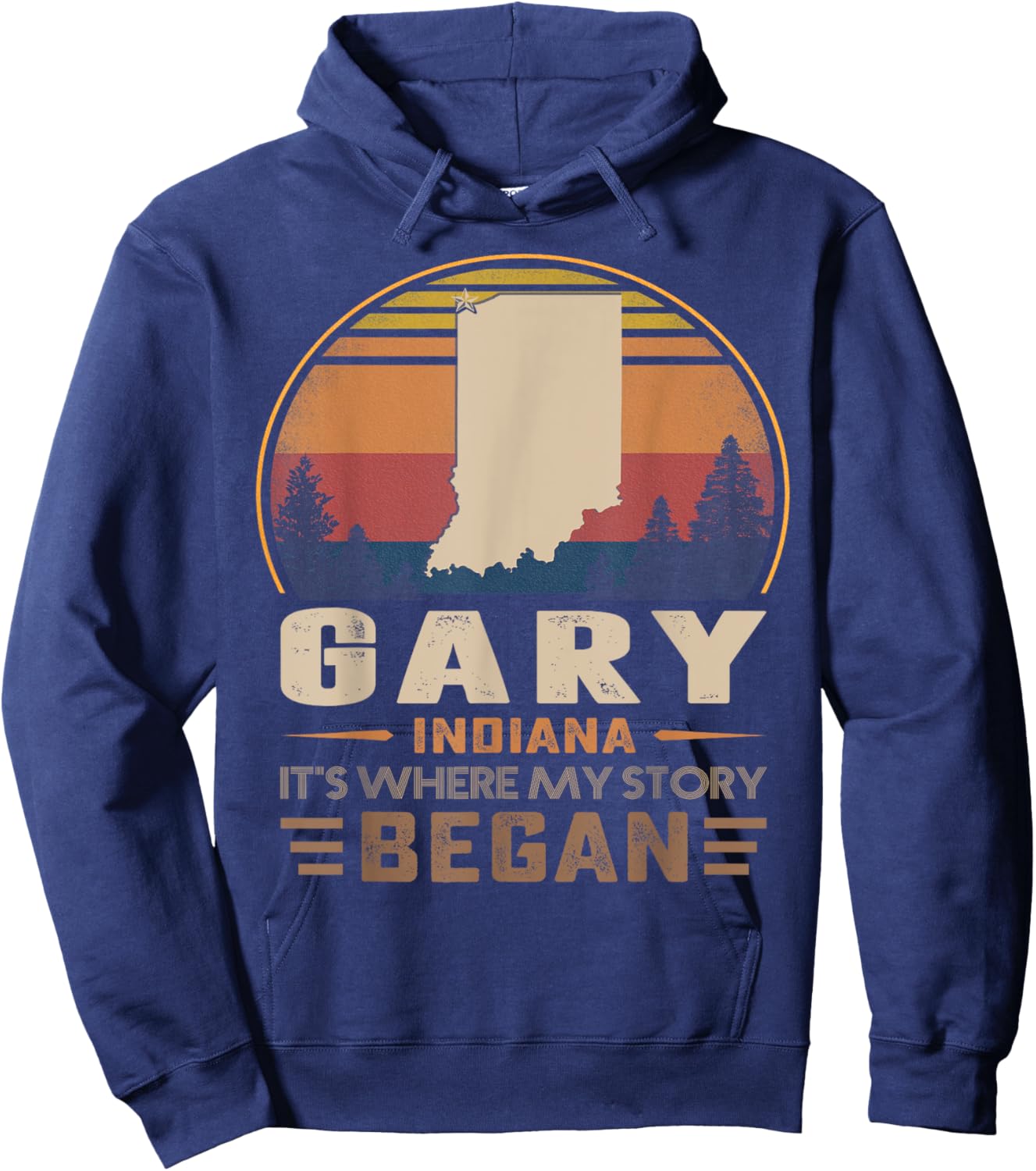 Gary Indiana Where My Story Began Hoodie - Hoodie | Navy