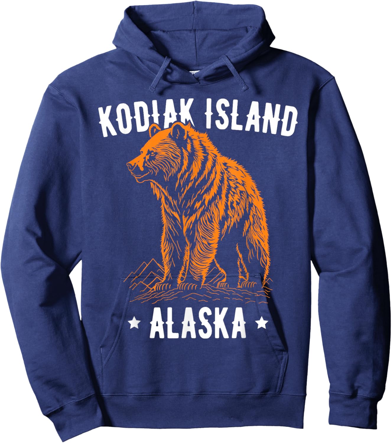 Kodiak Island Alaska USA Grizzly Bear Design Hoodie - Hoodie | Navy