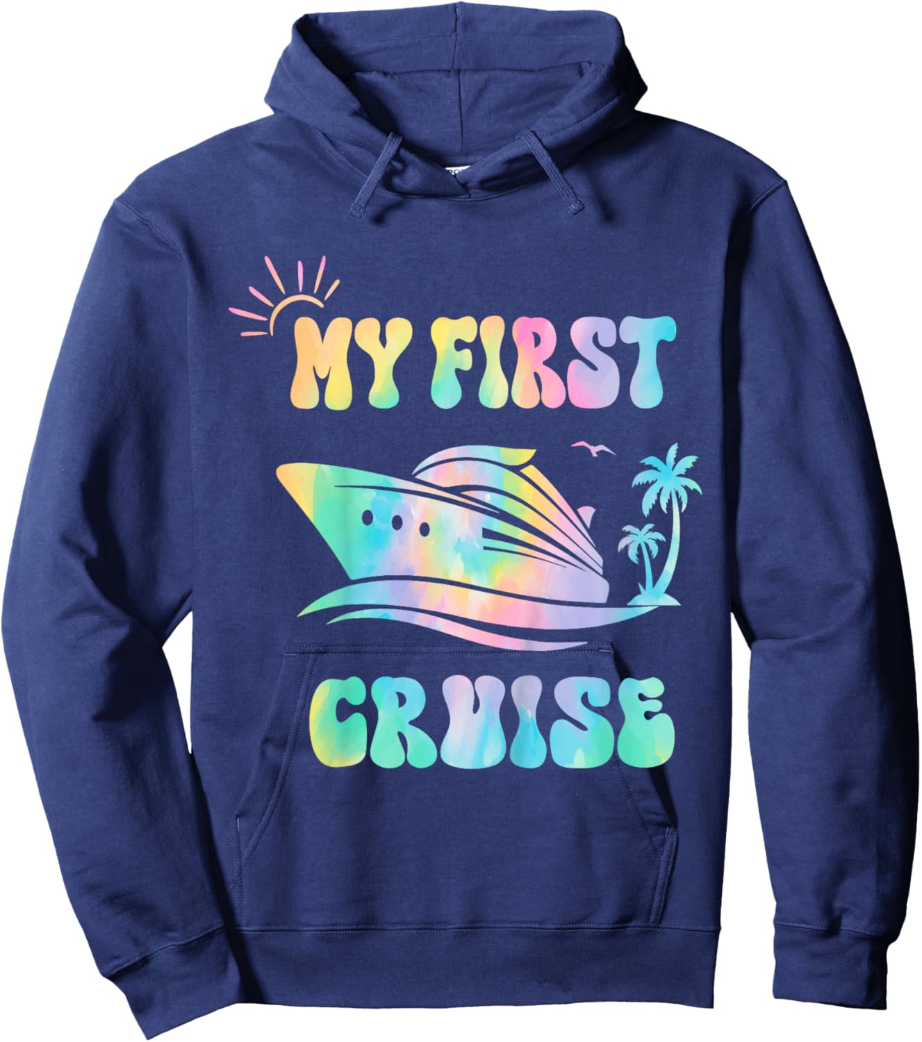 My First Cruise Toddler Rookie Travelers Girl, Boy Tie Dye Hoodie - Hoodie | Navy