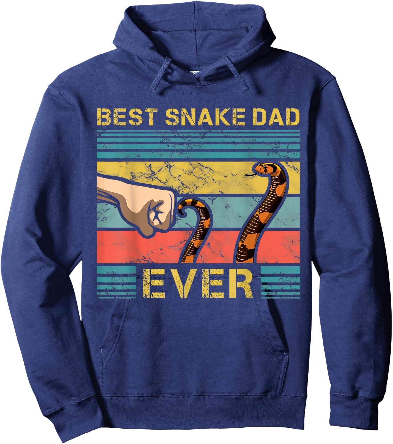 World's Best Snake Dad Funny Snake Enthusiast Father Hoodie - Hoodie | Navy