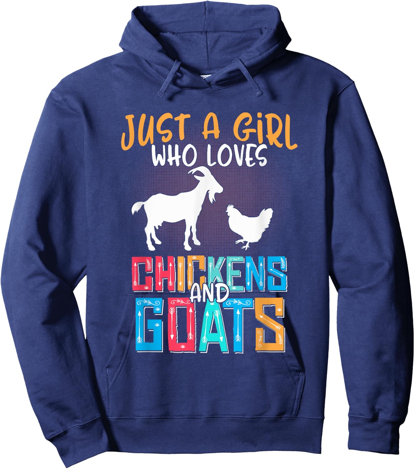 Just A Girl Who Loves Goats Chicken Lover Women Farmer Hoodie - Hoodie | Navy