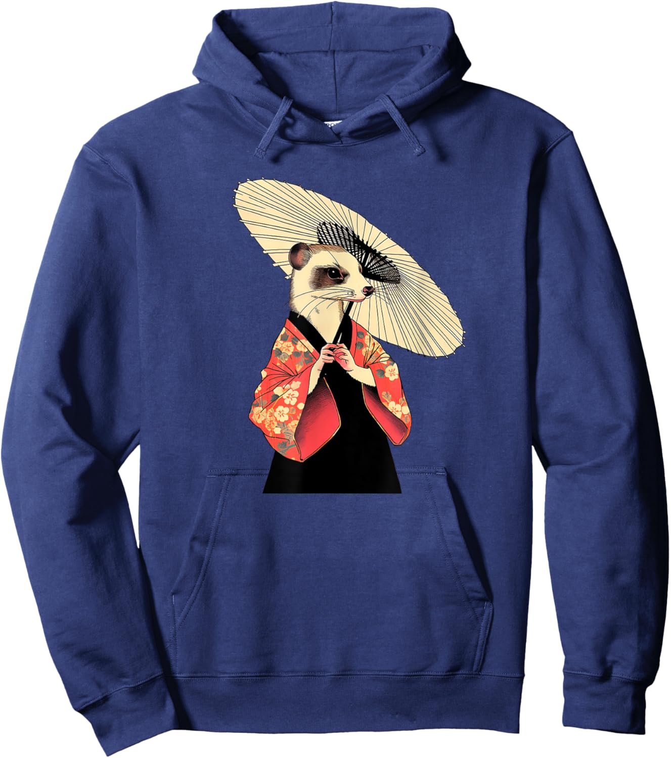 Ferret Geisha Funny Pet Kimono Hoodie - Hoodie | Navy
