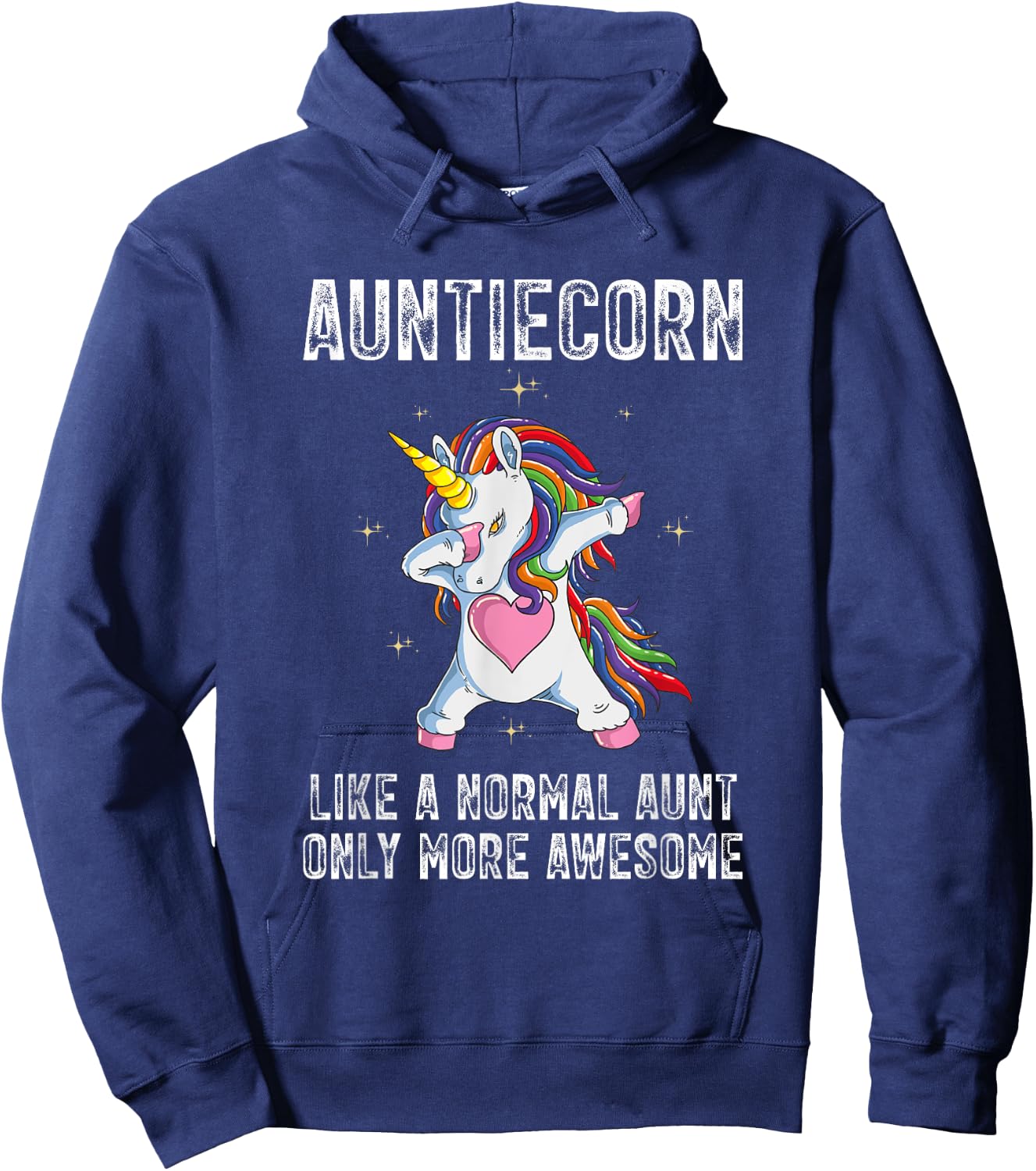 Auntiecorn Dabbing Unicorn Mother's Day 2023 Auntie Awesome Hoodie - Hoodie | Navy