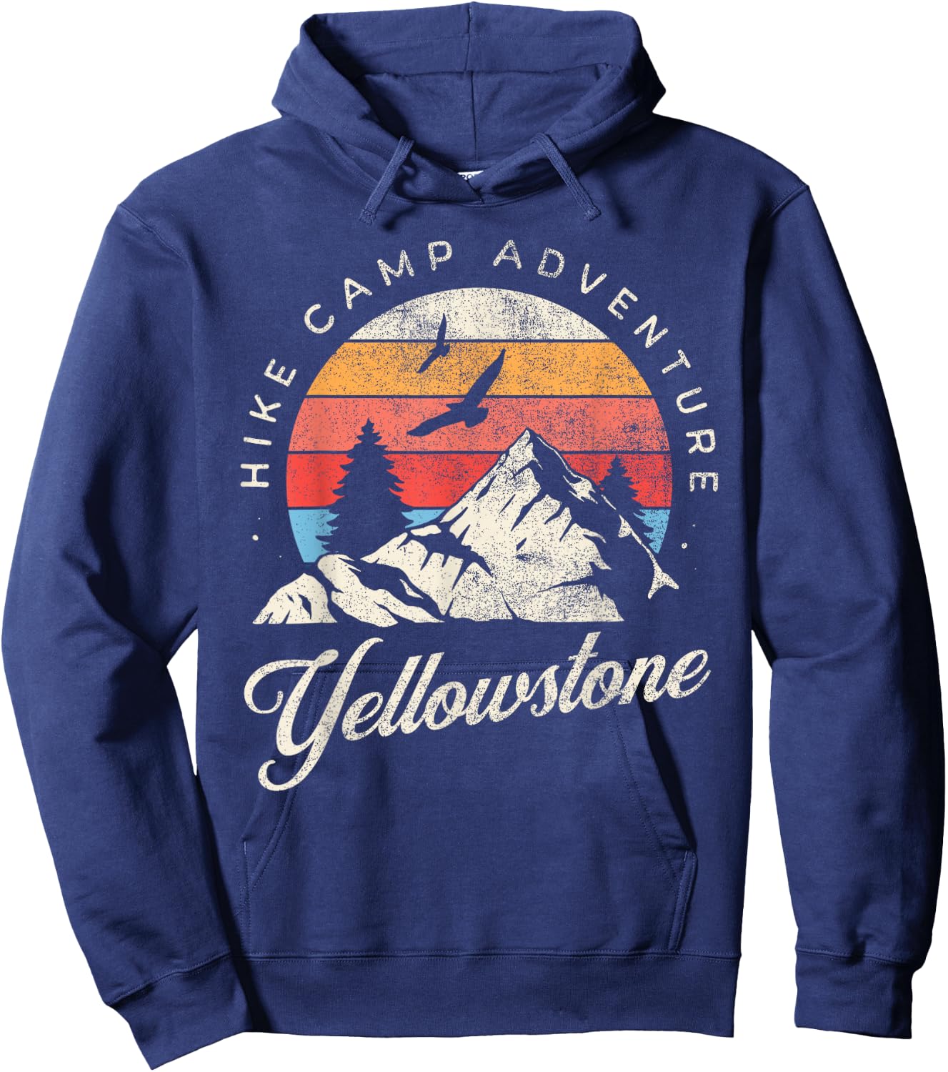 Yellowstone National Park Nature Mountains Hiking Outdoors Hoodie - Hoodie | Navy