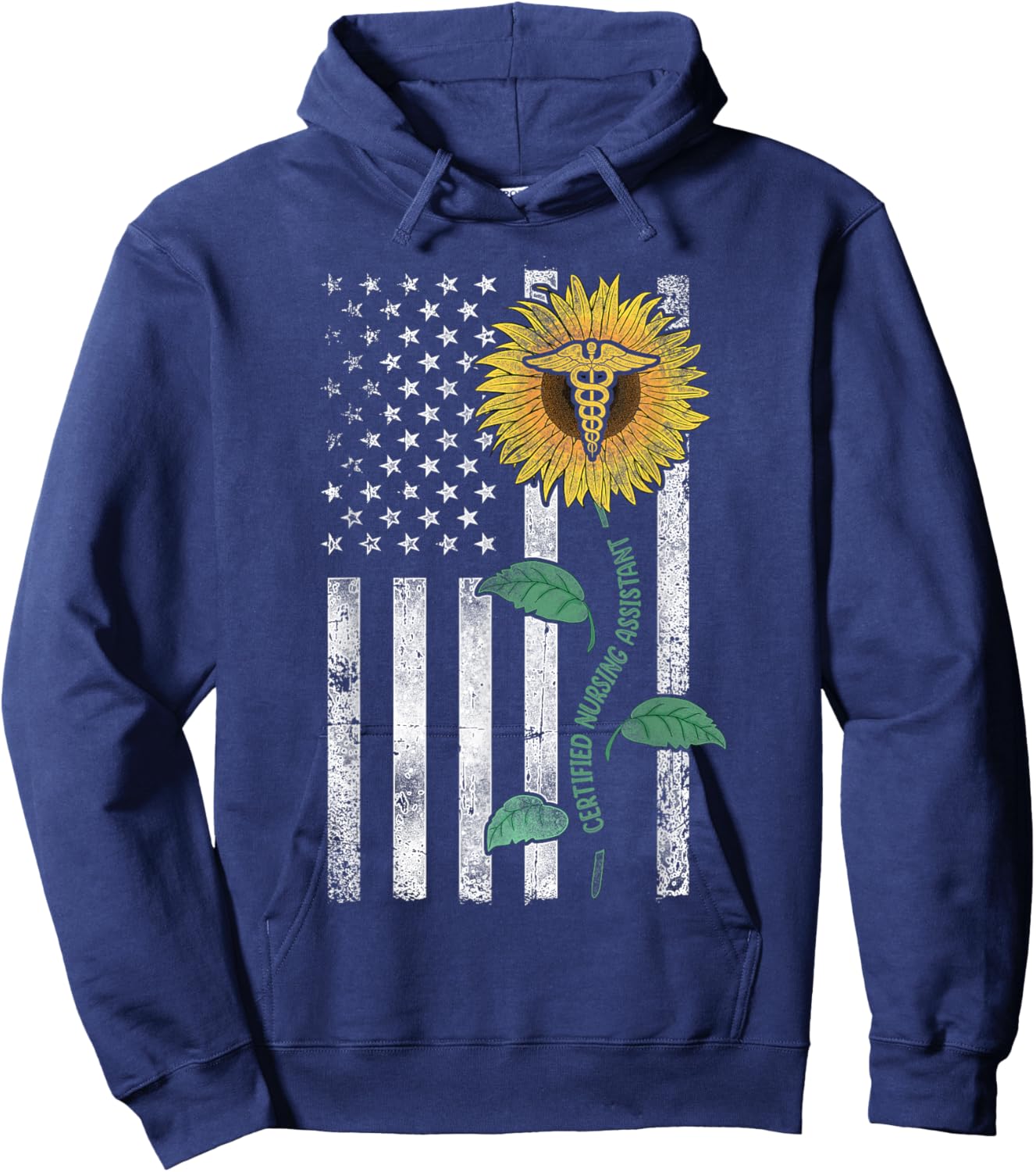 CNA Nurse Certified Nursing Assistant American Flag Women Kids Men Hoodie - Hoodie | Navy