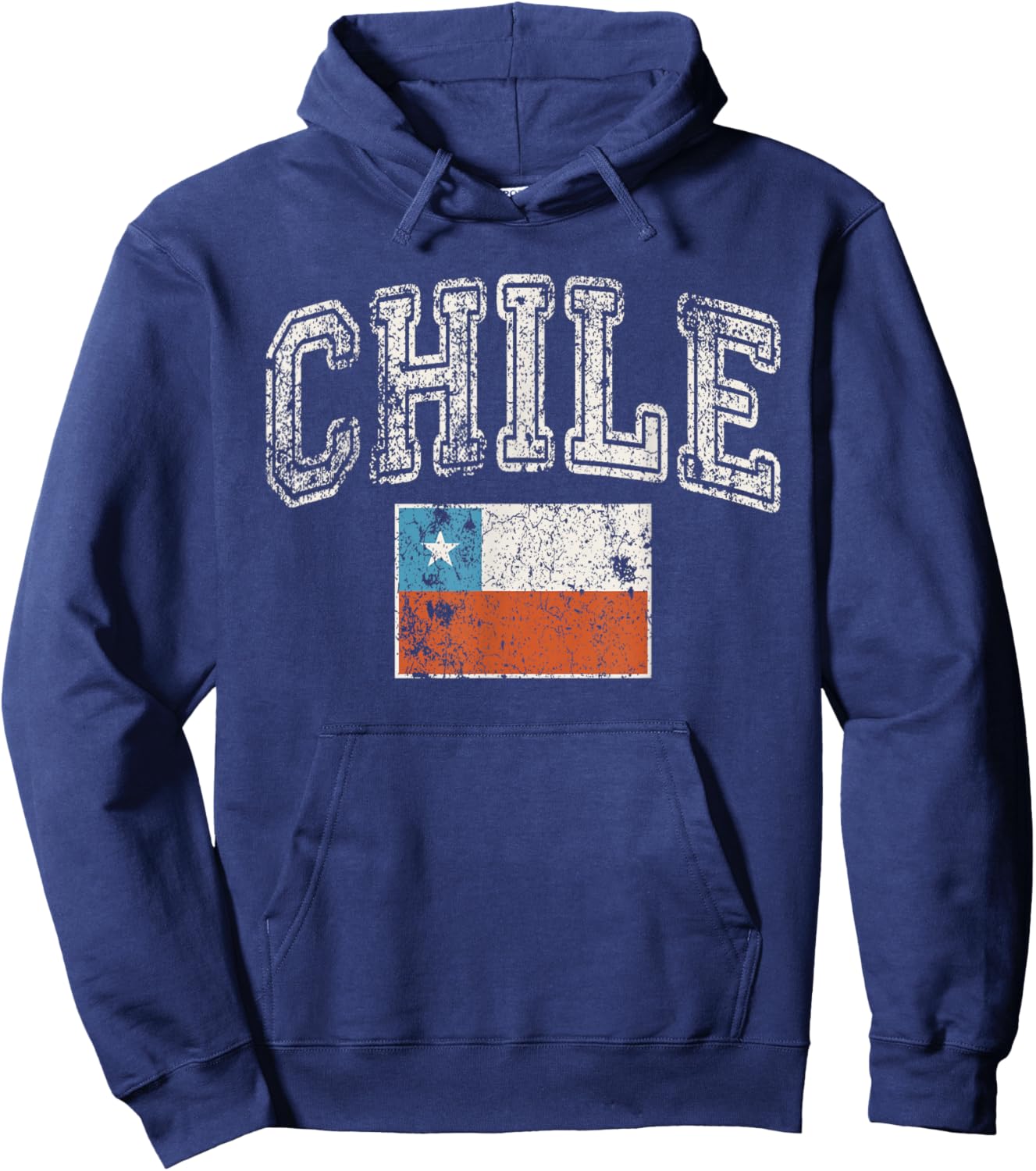 Vintage Retro Faded Chile Flag Chilean Pride Hoodie - Hoodie | Navy