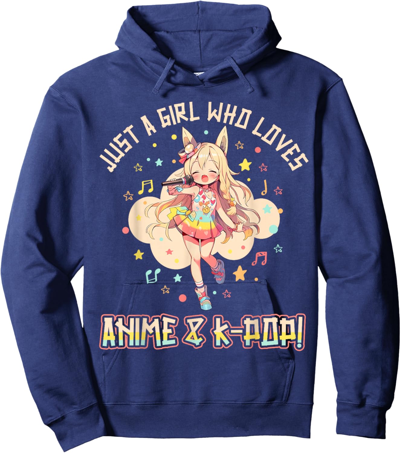 KPop Korean PopMusic Just a Girl who loves Anime and K-Pop Hoodie - Hoodie | Navy