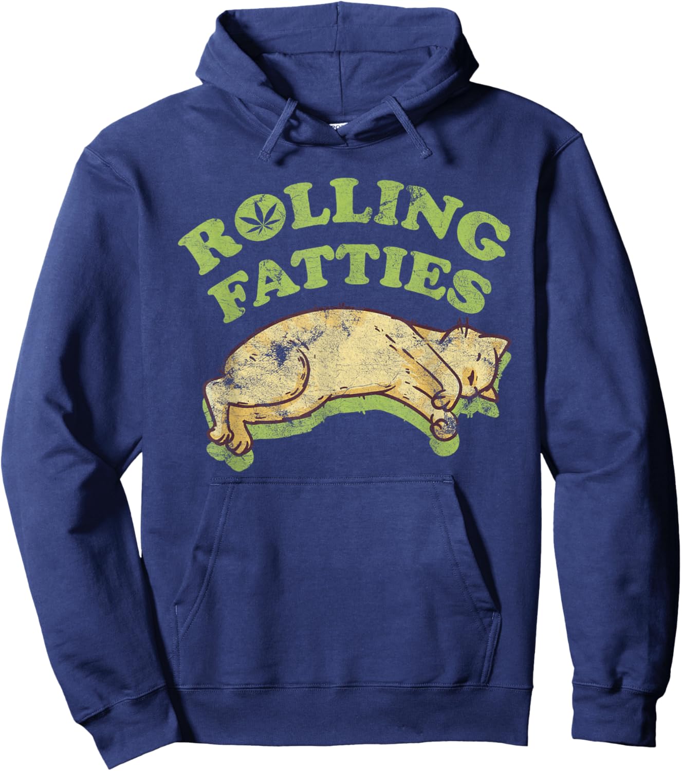 Rolling Fatties Adorable Cat Feline Weed Kitten Women Hoodie - Hoodie | Navy